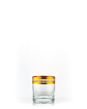 Crystalex Whiskyglas Barline Whiskygläser Schnapsgläser Gold 12-teiliges Set Kristallglas, Ktistallglas, Goldrand, Gold Gravur