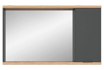 xonox.home Spiegelschrank NUARO, mit Spiegel, Anthrazit, Nox Eiche Dekor, 1 Tür, B 130 x H 77 x T 20 cm, Badmöbel