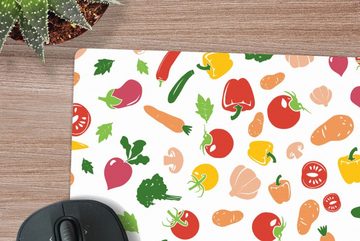 MuchoWow Gaming Mauspad Gemüse - Regenbogen - Vegan - Muster (1-St), Mousepad mit Rutschfester Unterseite, Gaming, 40x40 cm, XXL, Großes