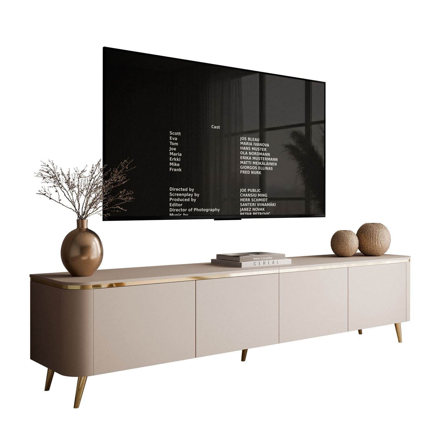 Lookway TV-Schrank AVELINE 200 cm mit LED-Beleuchtung