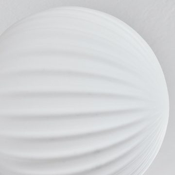 hofstein Deckenleuchte Deckenlampe aus Metall/Riffelglas in Schwarz/Weiß, ohne Leuchtmittel, Leuchte mit Glasschirmen (12 cm; 15 cm), 6 x G9, ohne Leuchtmittel