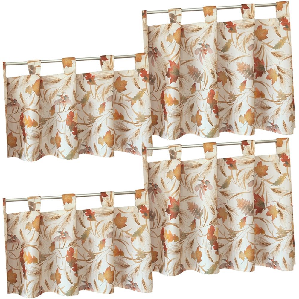matches21 HOME & HOBBY Scheibengardine Scheiben-Gardine Blätter Herbst bunt mit Schlaufen 32 x 120 cm (2 St), Schlaufen, Kurz-Gardinen als blickdichter Wohnzimmer Vorhang Küchen-Gardine