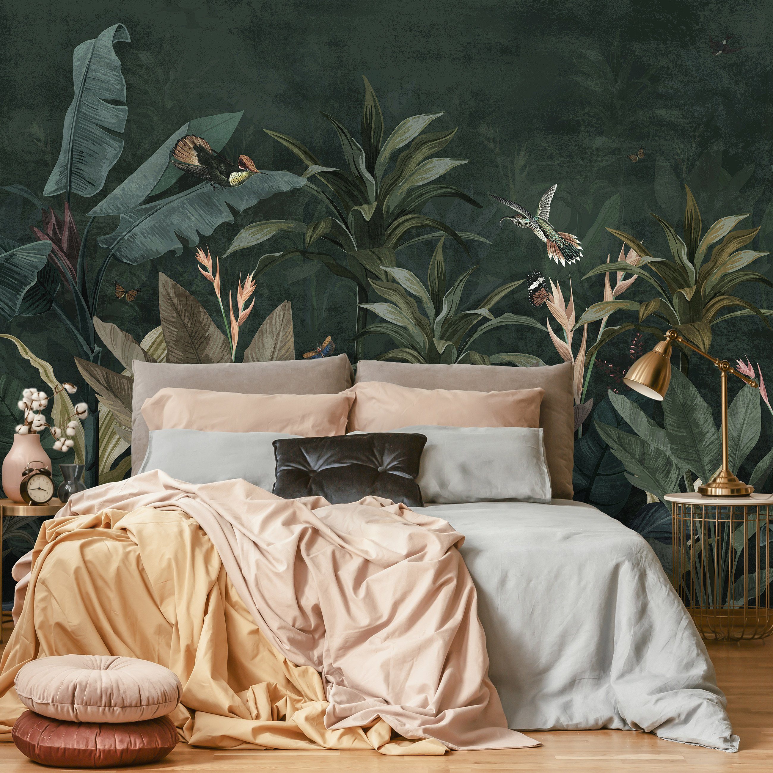 Wallarena Fototapete Grün - Vlies - Schlafzimmer, glatt, 104x70cm
