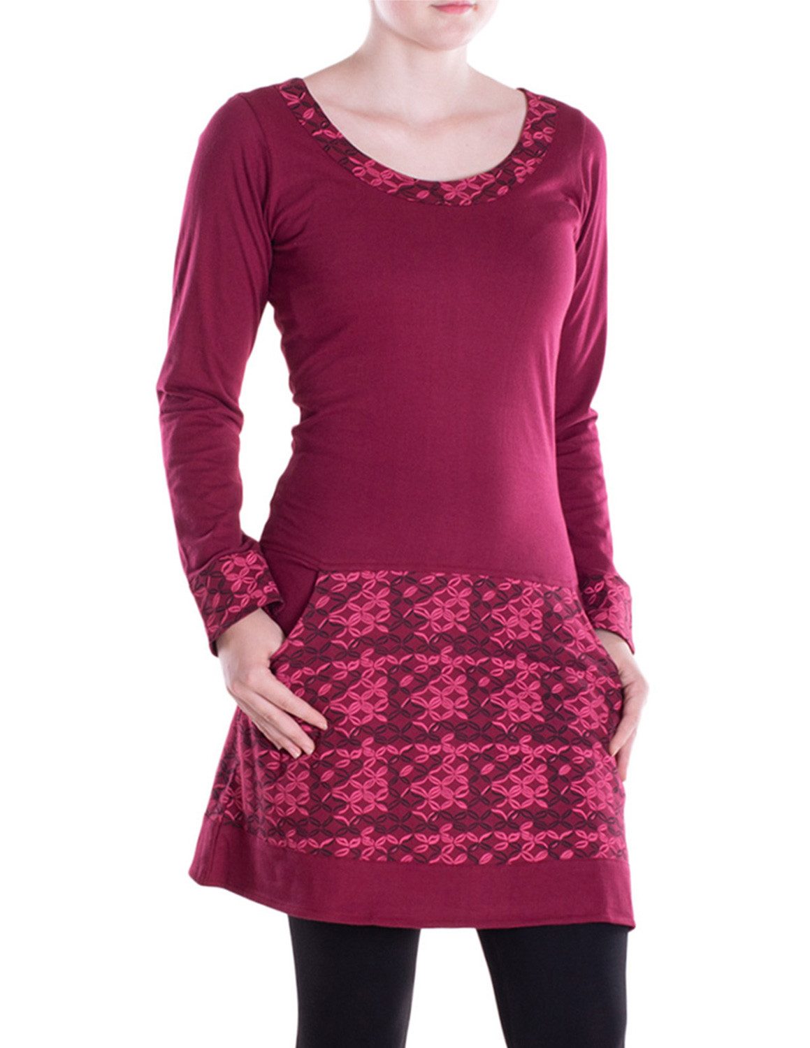 Vishes Langarmshirt Langarmshirt-Kleid Leicht Kurze Damen günstig online kaufen