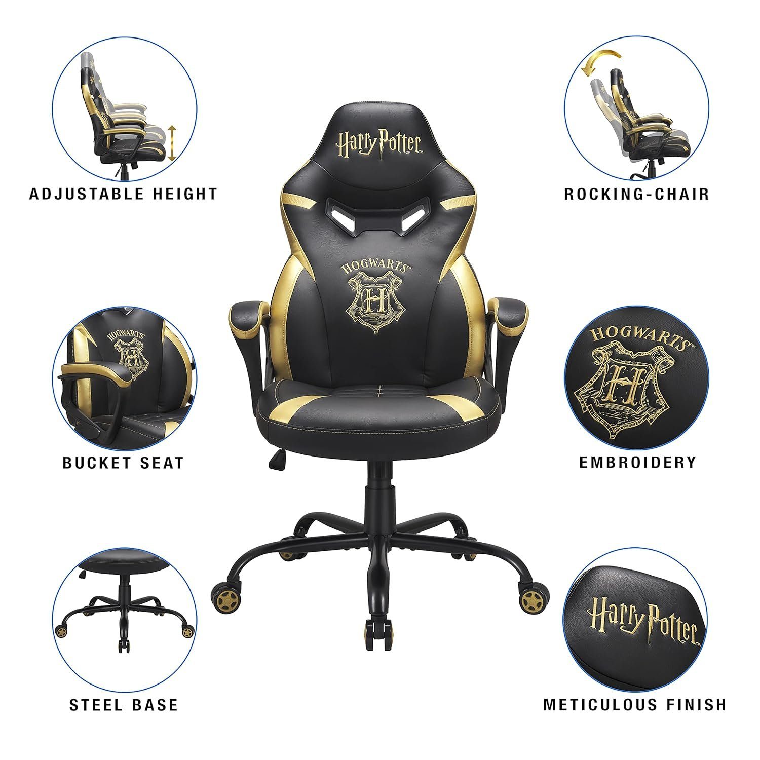 Junior Potter (1 Harry Sessel Schwarz/Gold Stuhl / - Gaming-Stuhl Gaming St) Subsonic / Chair