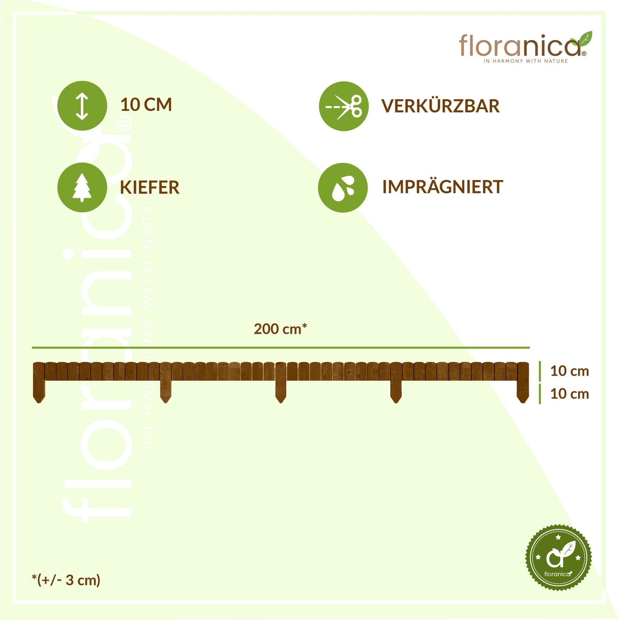 Floranica Beetbegrenzung Rollborder Flexibler Holzzaun aus günstig online kaufen