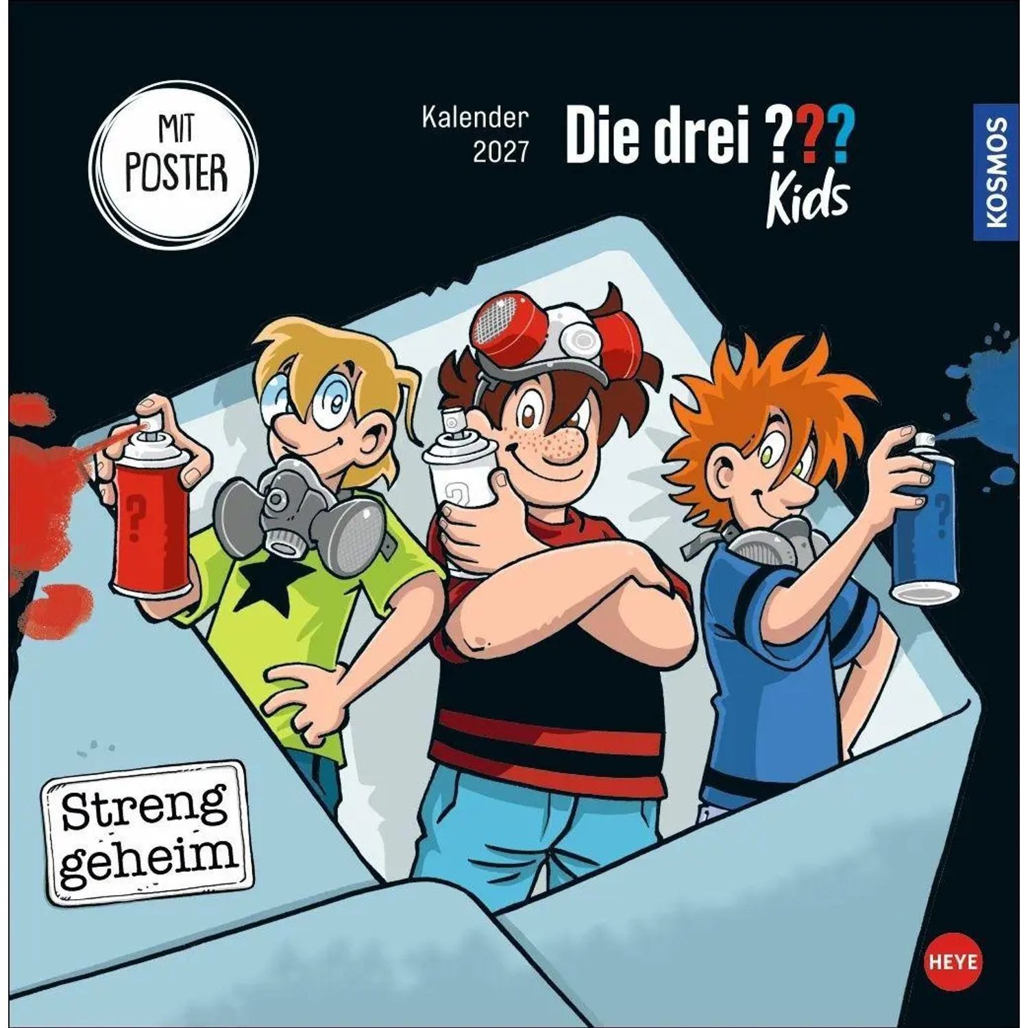 Wandkalender Die drei ??? Kids Broschurkalender 2027