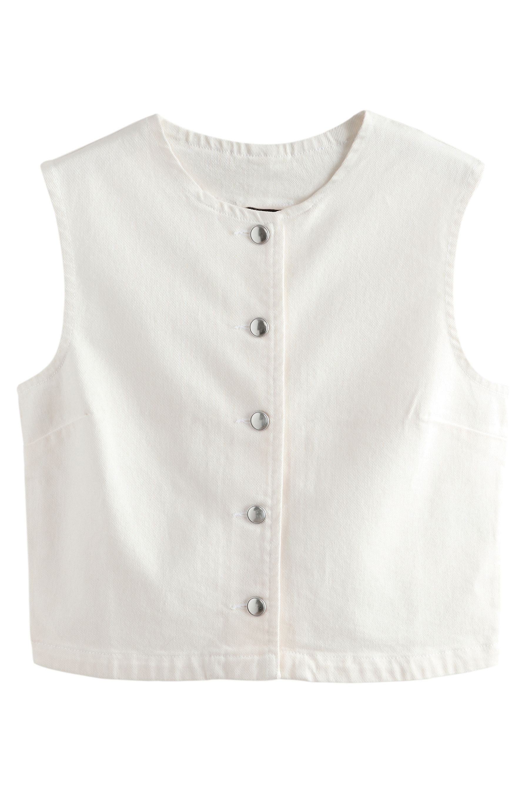 Next Jeansweste Elegante, verkürzte Denim-Weste (1-tlg)