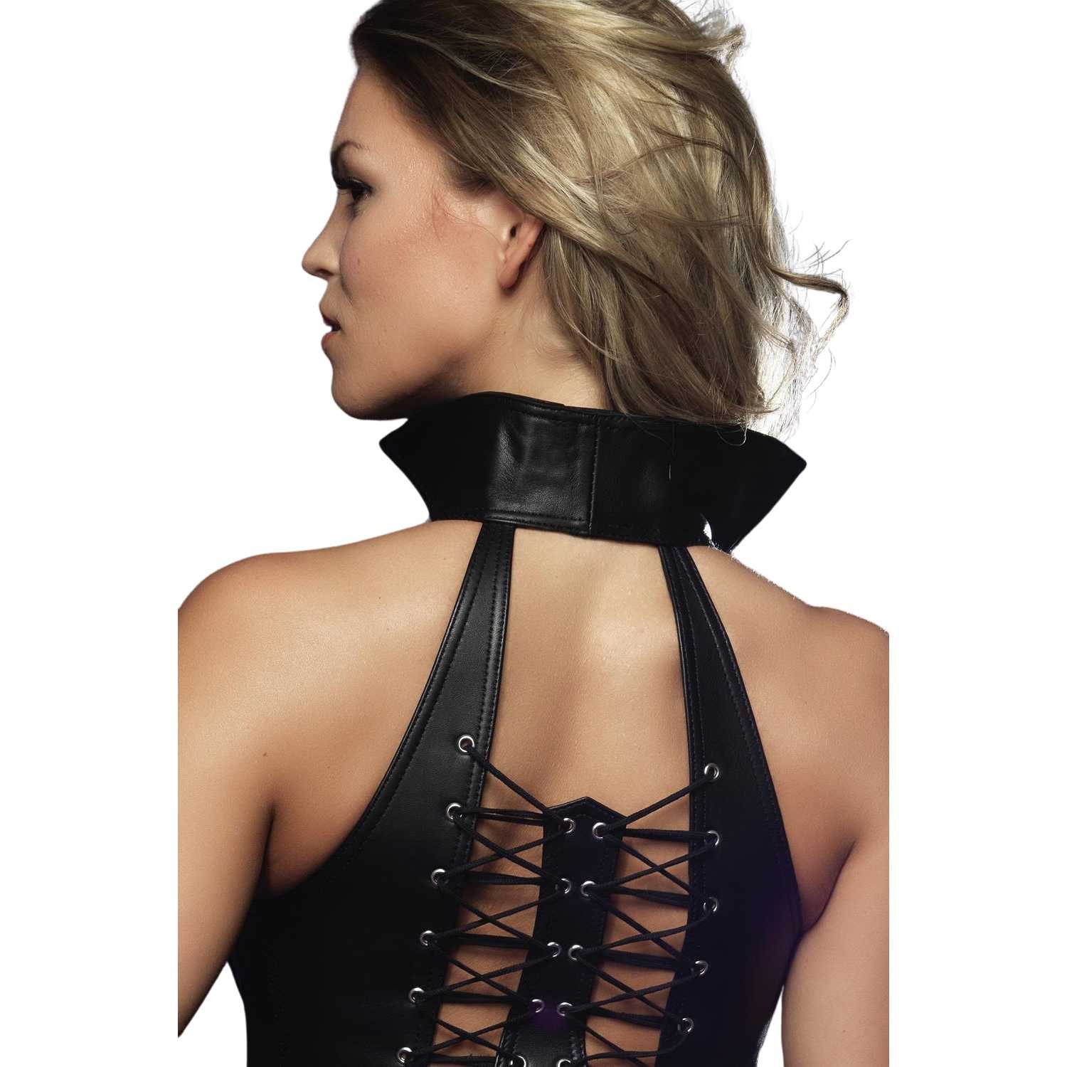 von hohenstein Corsage Dana luxuriöse Leder Corsage mit Kragen - made in Germany