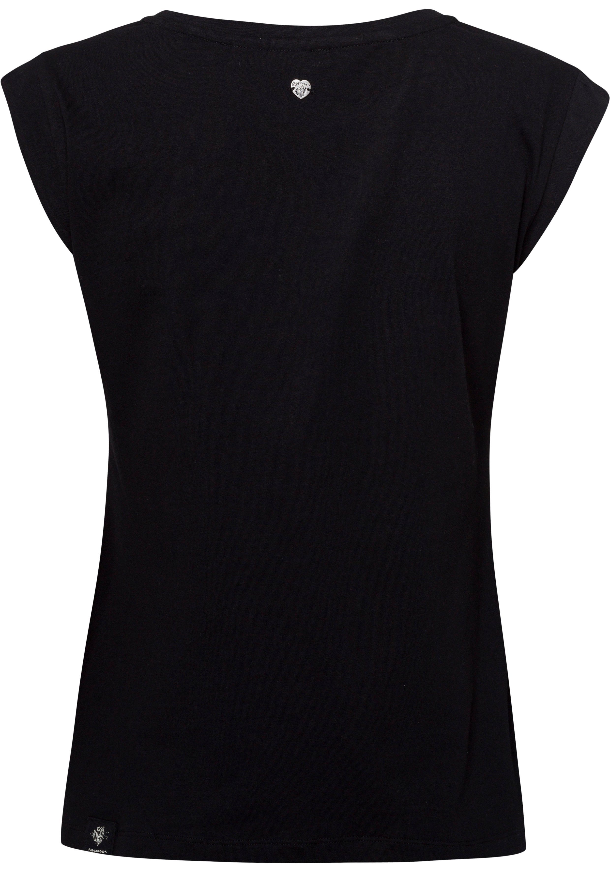 Damen Shirts Ragwear T-Shirt PETULLA CRYSTAL ORGANIC CRYSTAL COLLECTION: Mit eingearbeiteten Edelsteinen für mehr Ausgeglichenhe