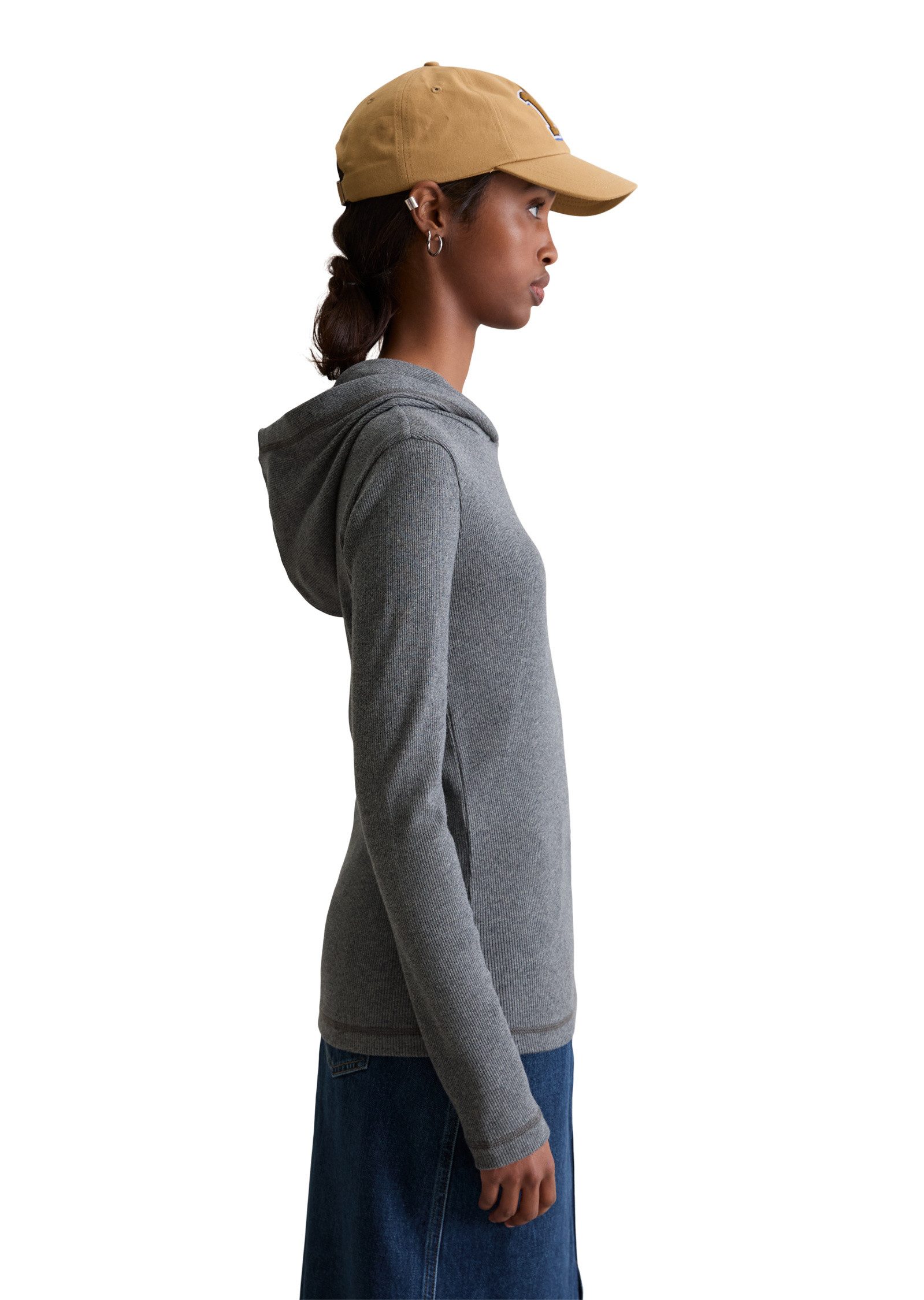Marc O'Polo DENIM Langarmshirt aus weichem Rippjersey
