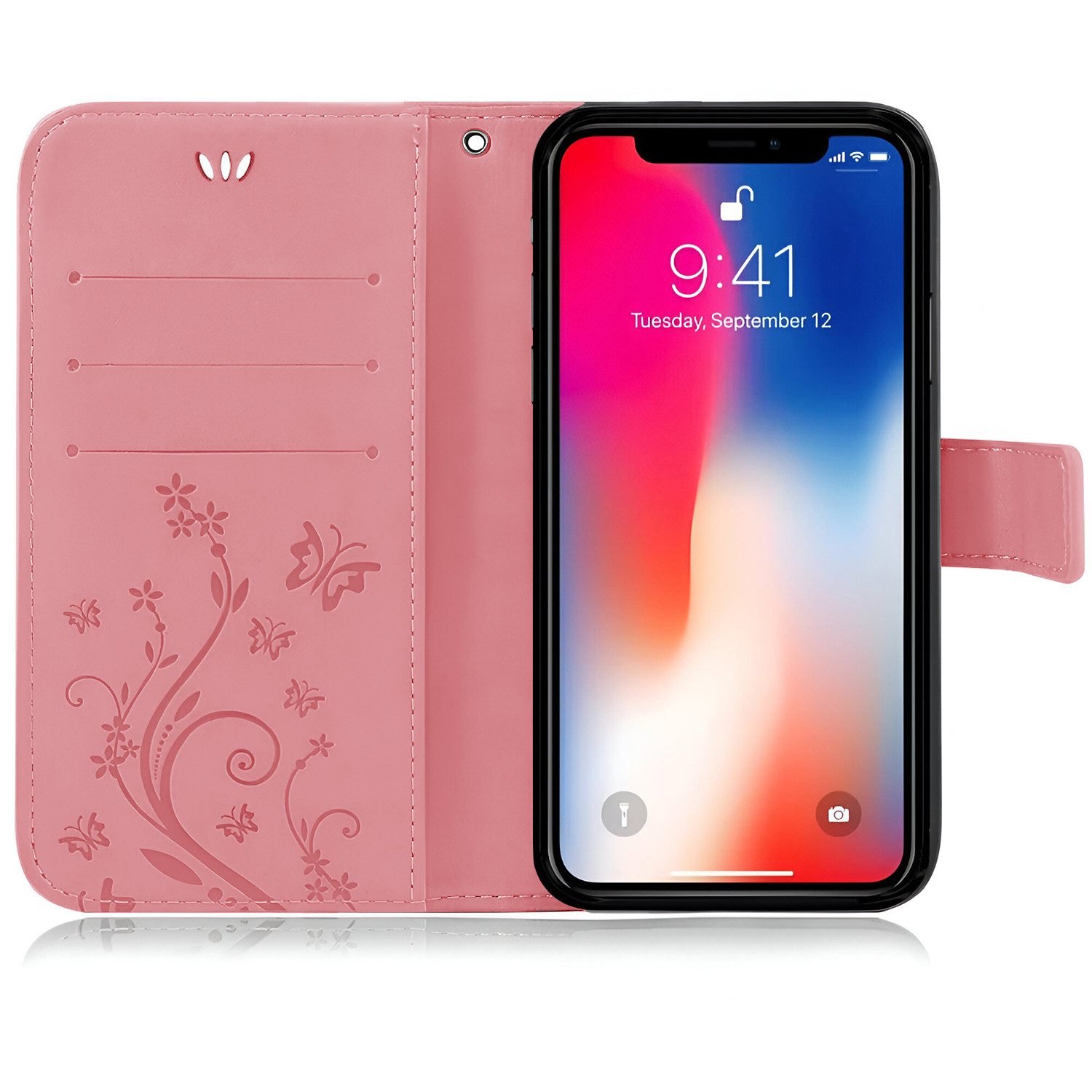 betterfon Handyhülle Handytasche für Apple iPhone Klapphülle Klapphülle, Bookstyle-Hülle: Magnetverschluss 3 Kartenfächer & Standfunktion