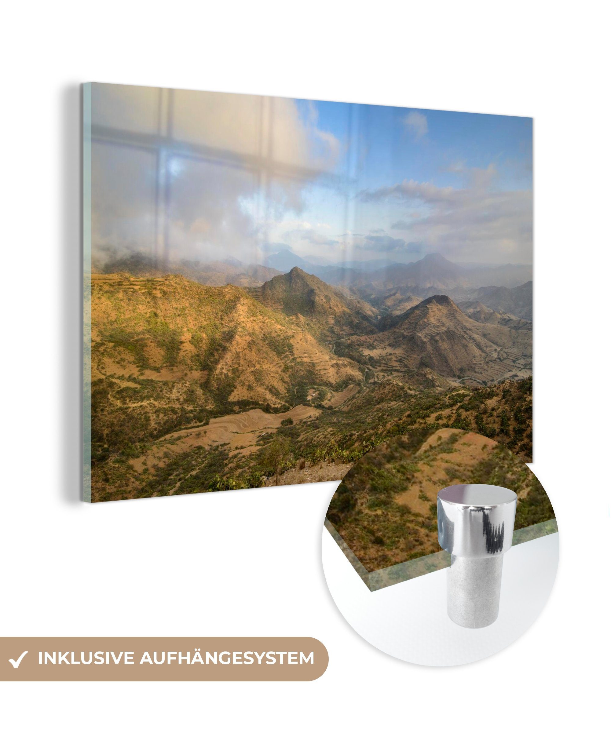 Berge MuchoWow Acrylglasbild Wohnzimmer in Acrylglasbilder Schlafzimmer St), Eritrea, (1 &