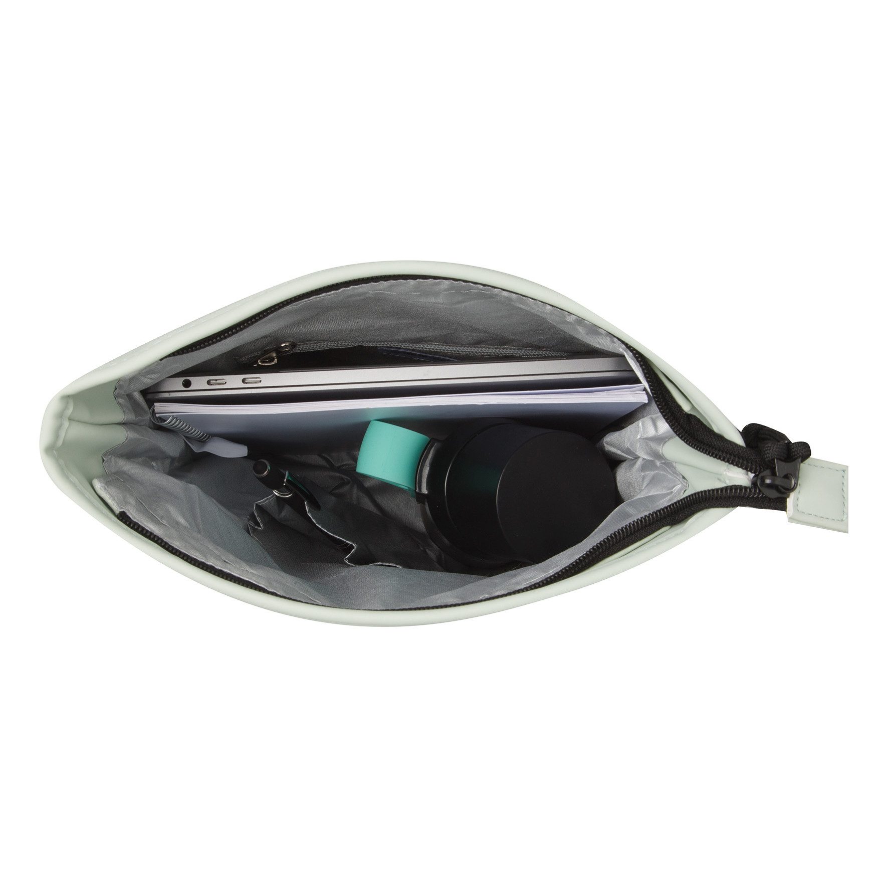 NEW REBELS Cityrucksack kleiner Roll Up RollTop Kurier Rucksack Mart Los Angeles, wasserabweisendes Planenmaterial, mintgrün