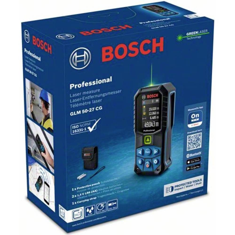 Bosch Professional Entfernungsmesser Bosch 0601072U00, Bluetooth, Dokumentations-App, Stativadapter 6.3 mm (1/4)
