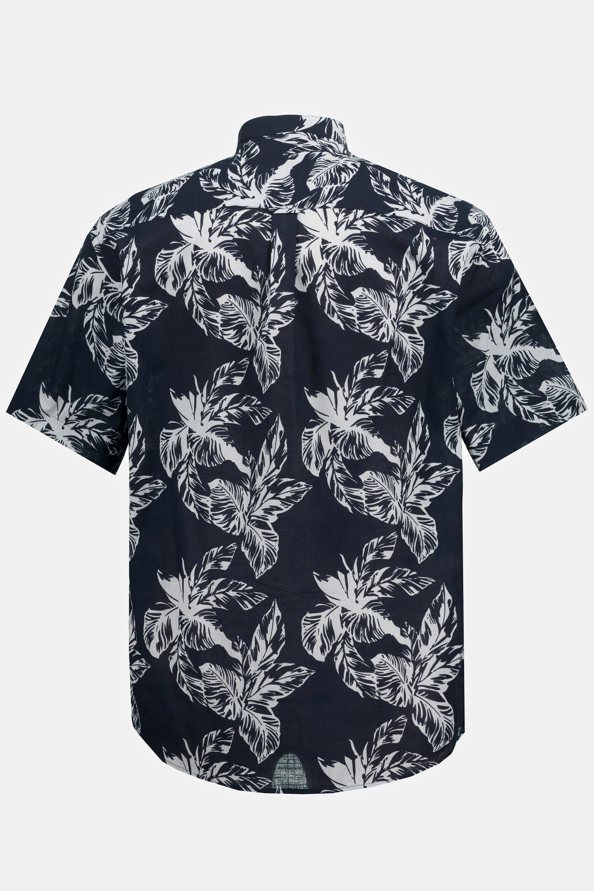 Herren Hemden JP1880 Kurzarmhemd Hemd Halbarm Stehkragen Modern Fit floraler Print