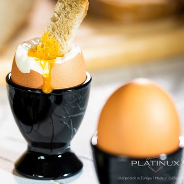 PLATINUX Eierbecher Schwarze & Weiße Eierbecher, (6 Stück), Eierständer Eierhalter Frühstück Brunch Egg-Cup Likörgläser