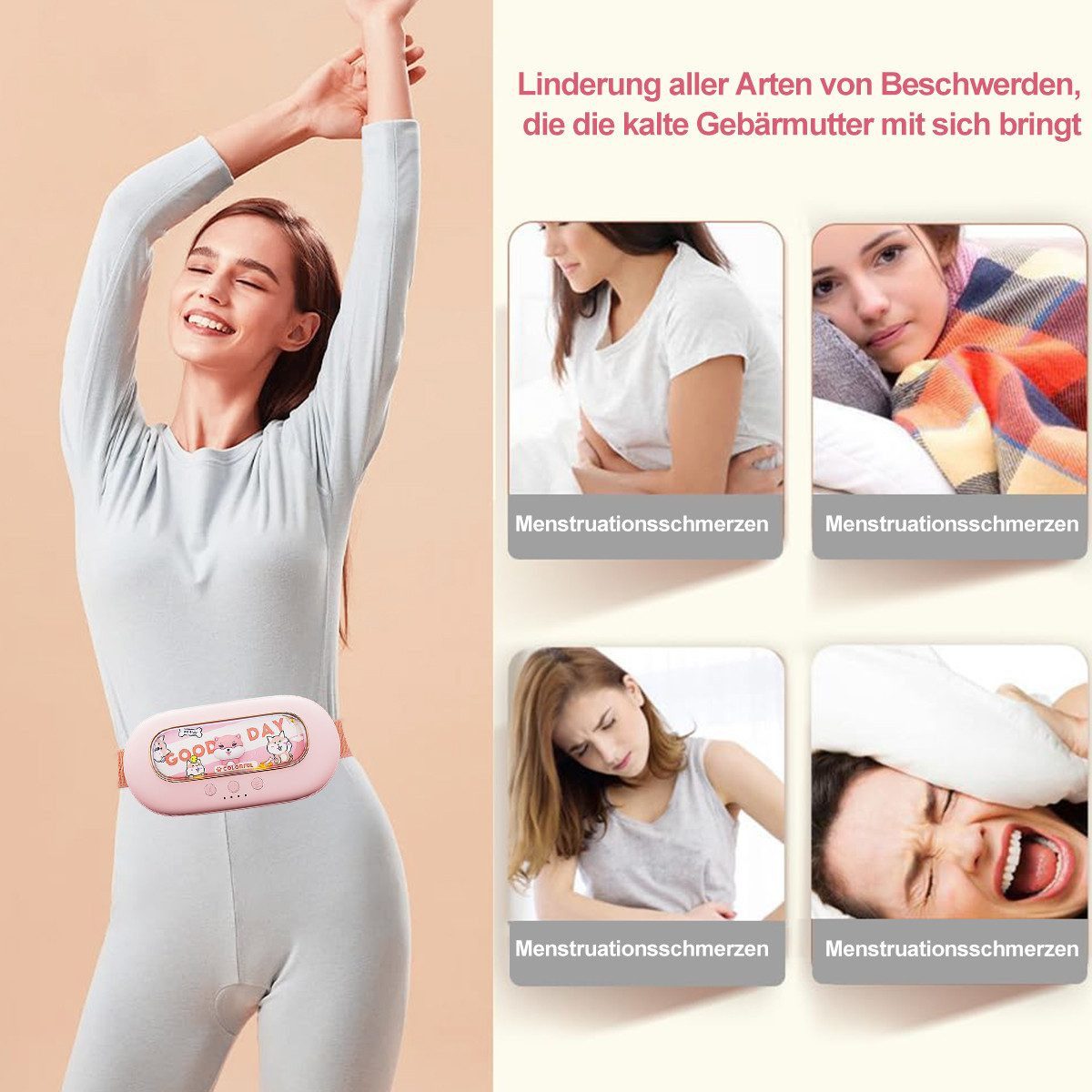 AURIVION Wärmegürtel Wärmegürtel Vibrierendes Wärme-Massagegerät, Set 1-tlg., Wärmegürtel Heißer Kompressenwärmer, Linderung von Menstruationsschmerzen große Tante magische Waffe