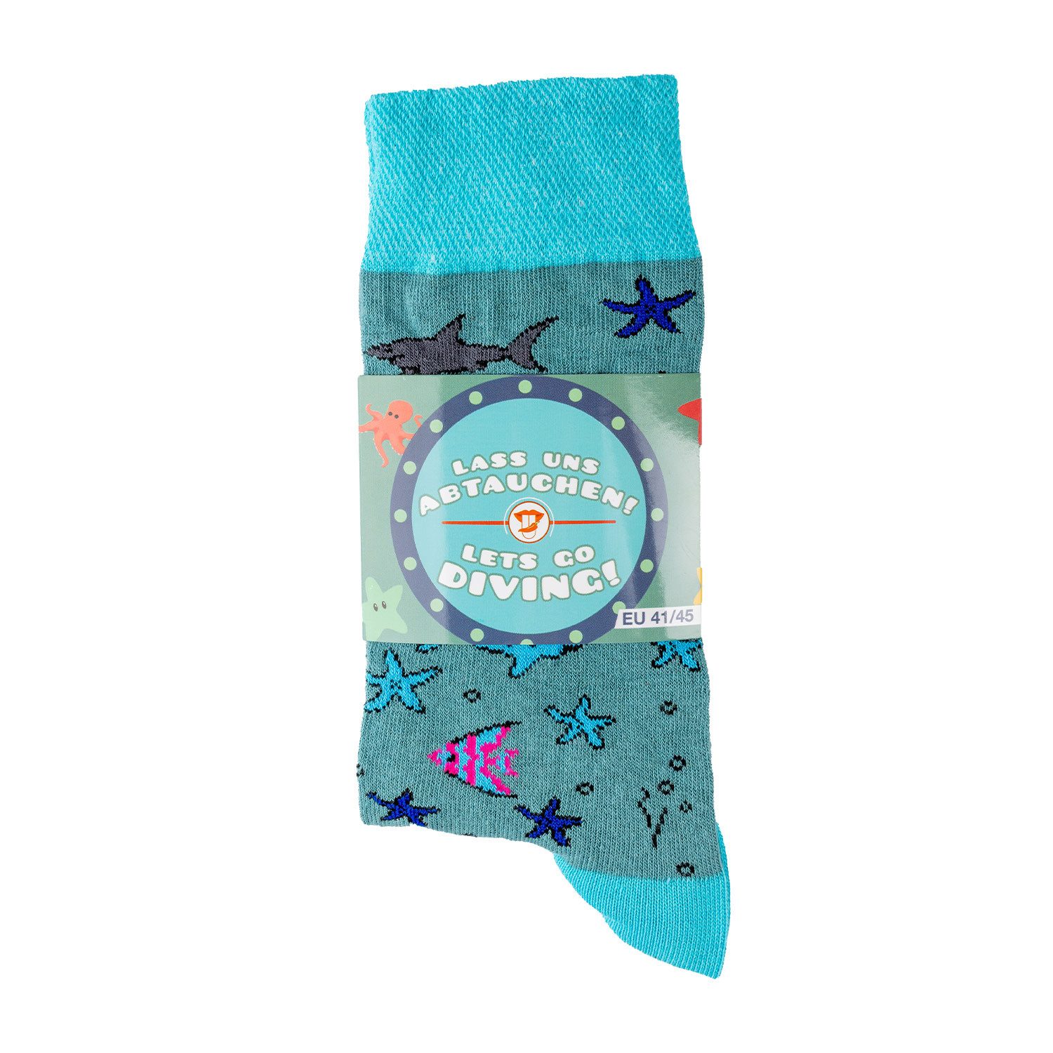 Chili Lifestyle Freizeitsocken TAUCHEN Lustige Socken mit Spruch Banderole als Geschenksocken (Paar, 1-Paar, Mit Spruchbanderole) Weichbund ohne Gummidruck