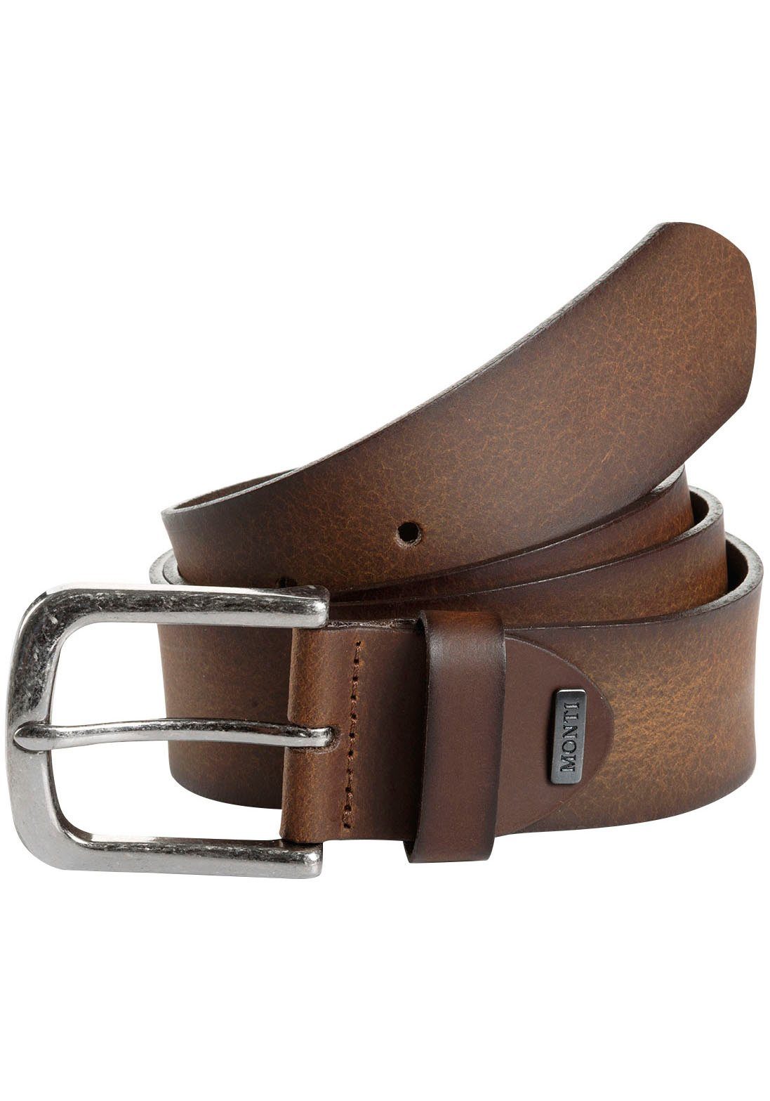 cm Ledergürtel light NASHVILLE Gr. MONTI brown bis uni 150