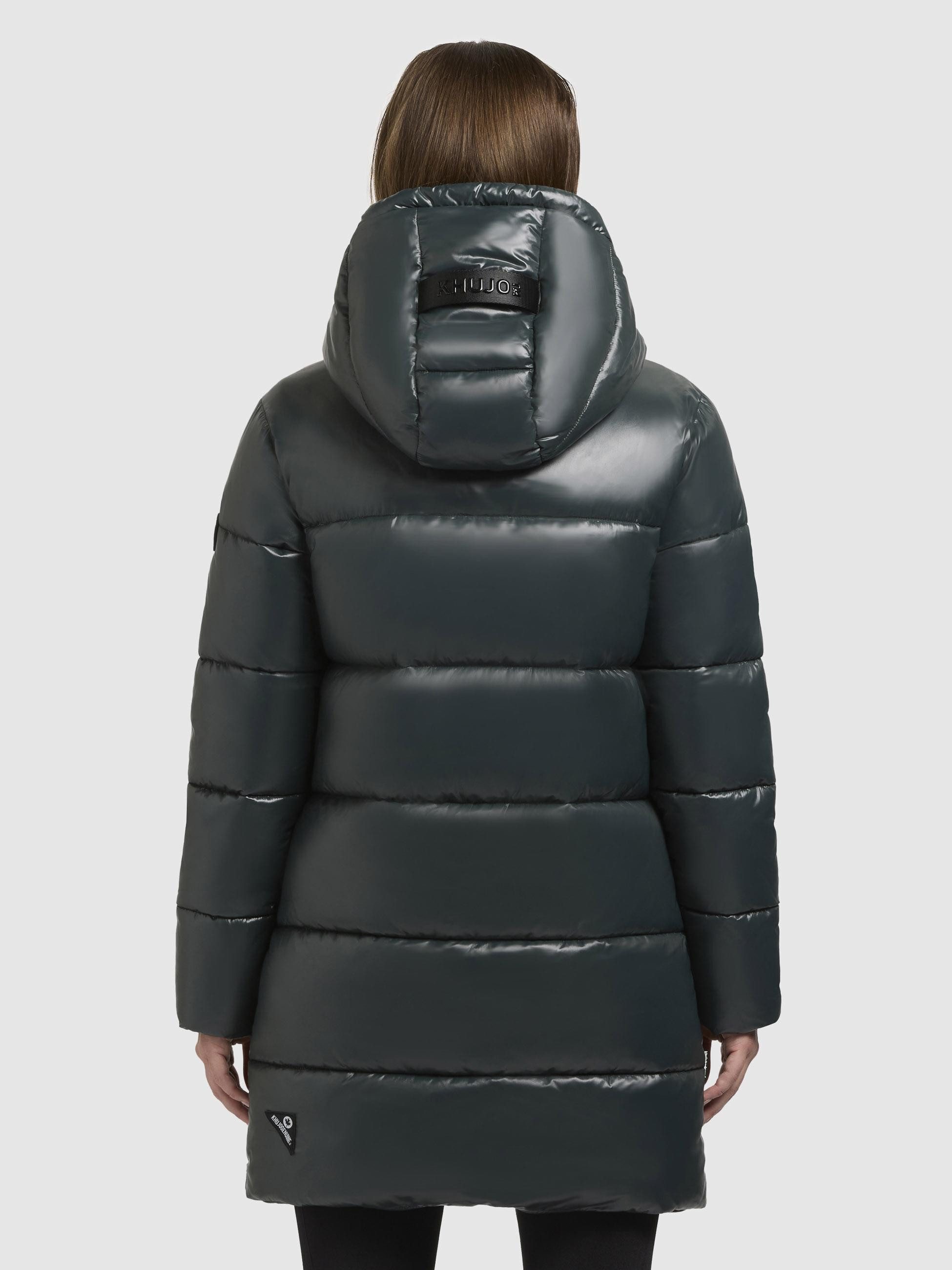 khujo Steppjacke Jadet2-YM Schimmernder Winter Kurzmantel mit abnehmbarer Kapuze