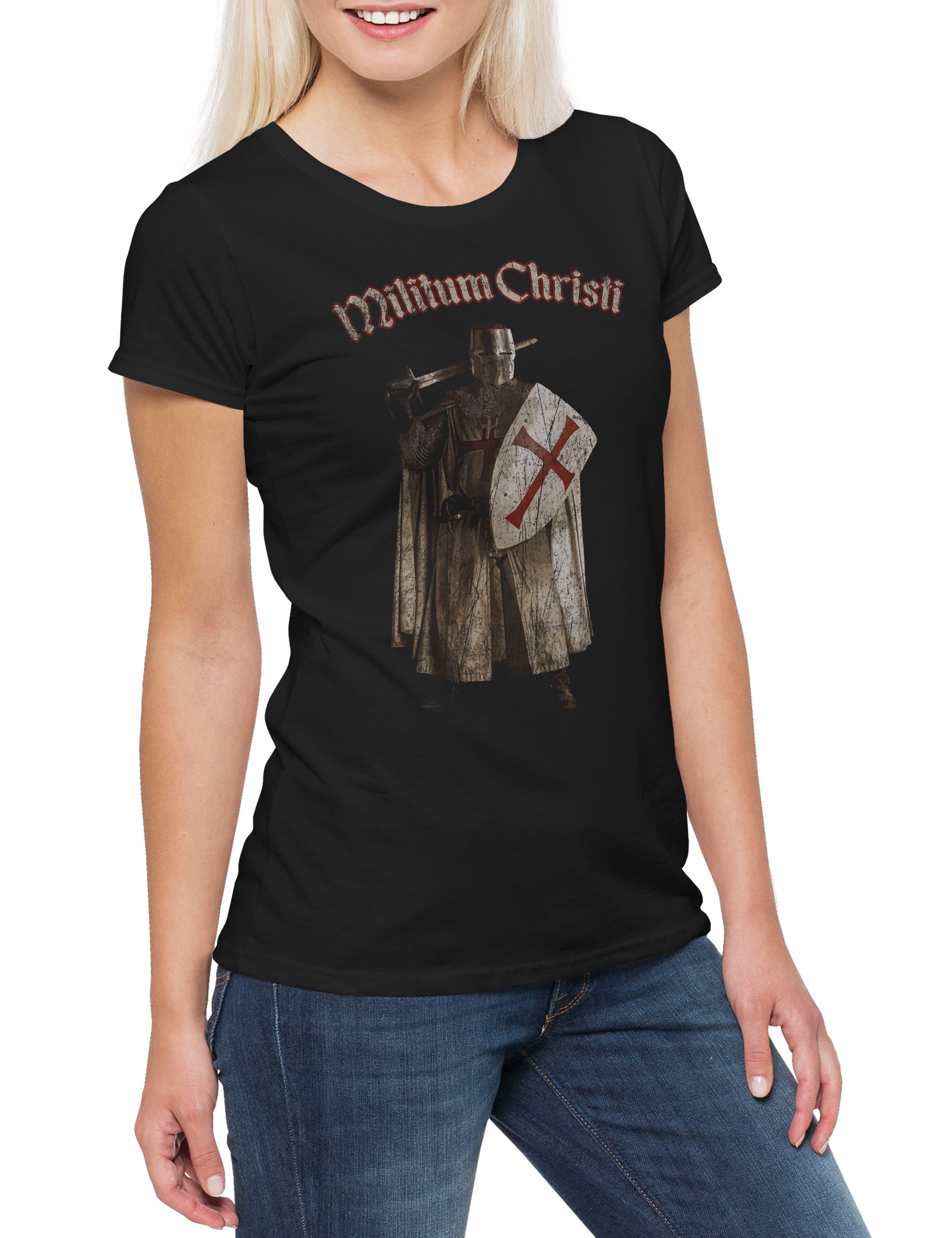 Print-Shirt Templar III Damen T-Shirt Cross Templerkreuz Knight Ritter Ordo Orden