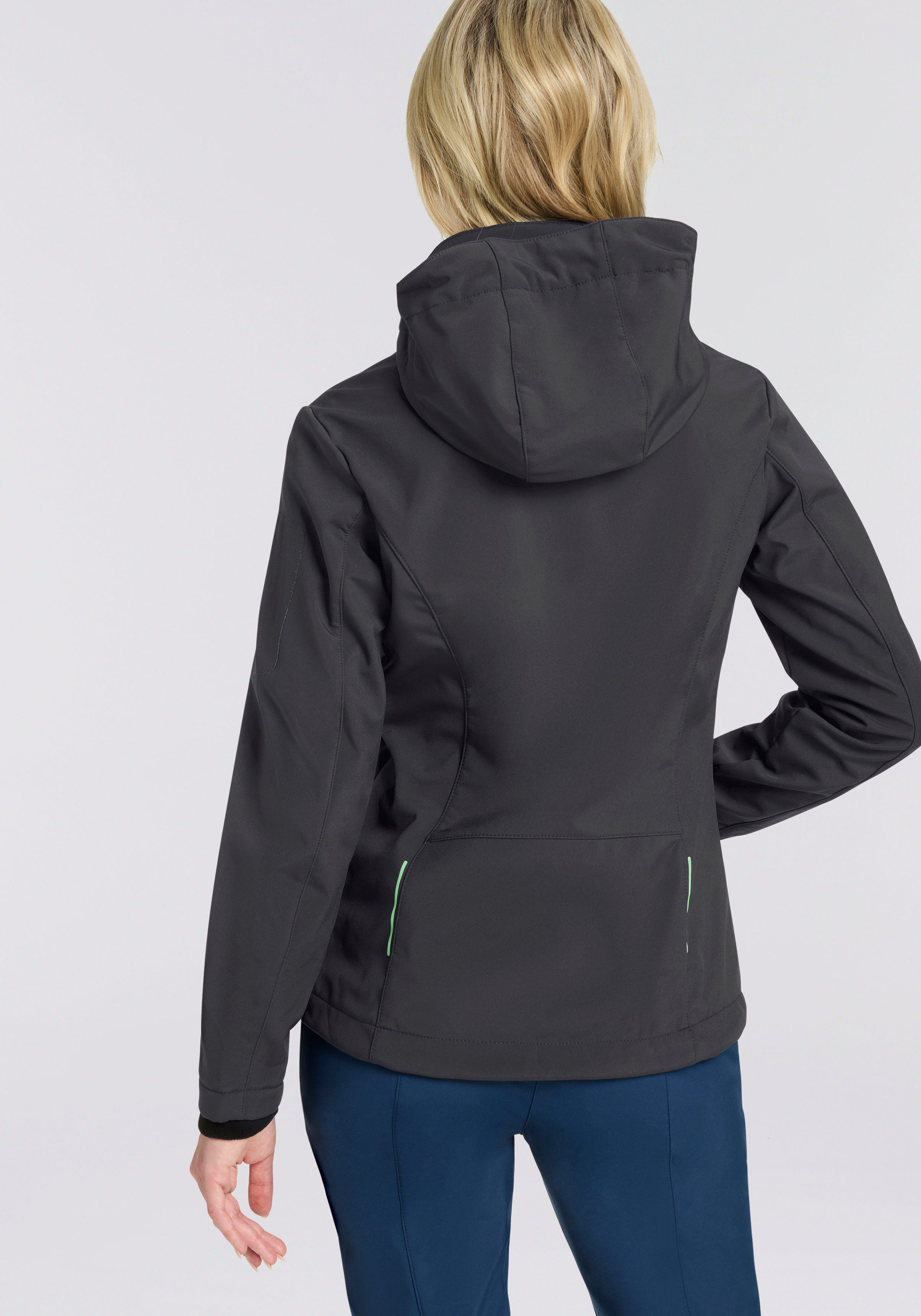 CMP Softshelljacke WOMAN JACKET DET HOOD mit Kapuze, wind- und wasserabweisend