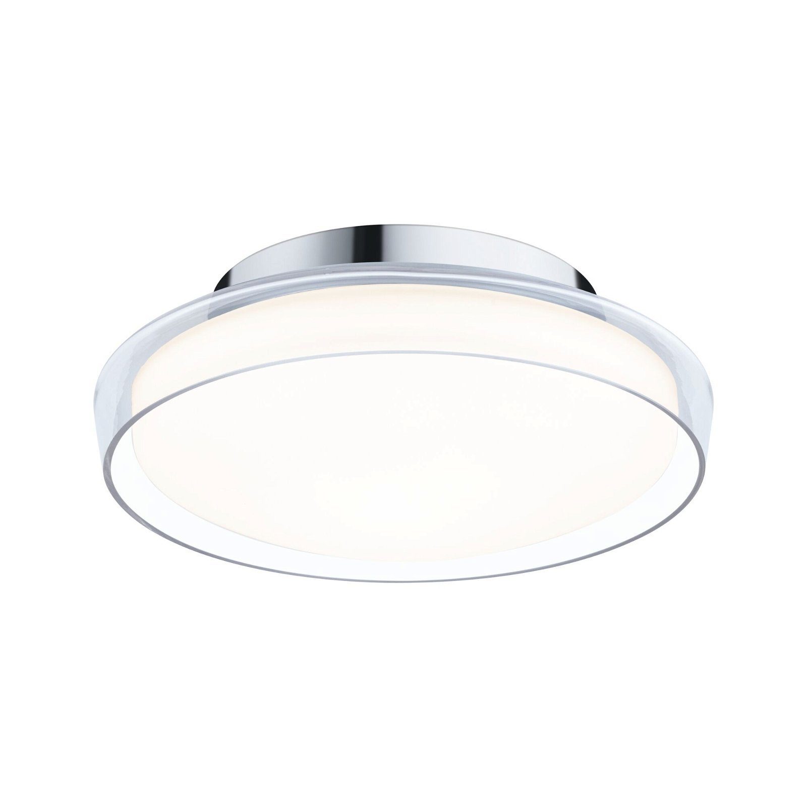 Paulmann LED Deckenleuchte Selection Bathroom Luena IP44, 3000K Chrom 230V Glas/Metall, LED fest integriert, Warmweiß