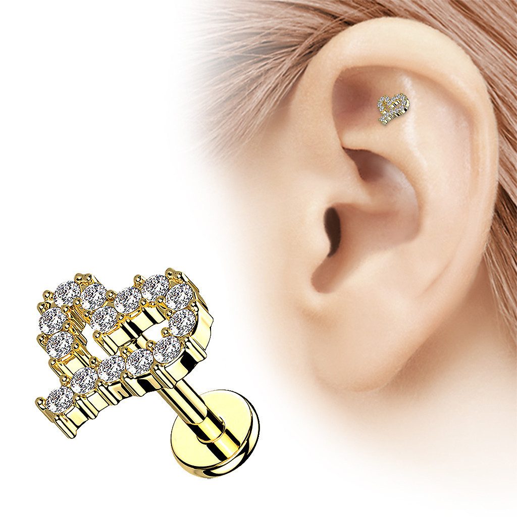 Taffstyle Piercing-Set Tragus Conch Piercing flach Innengewinde Zirkonia He günstig online kaufen