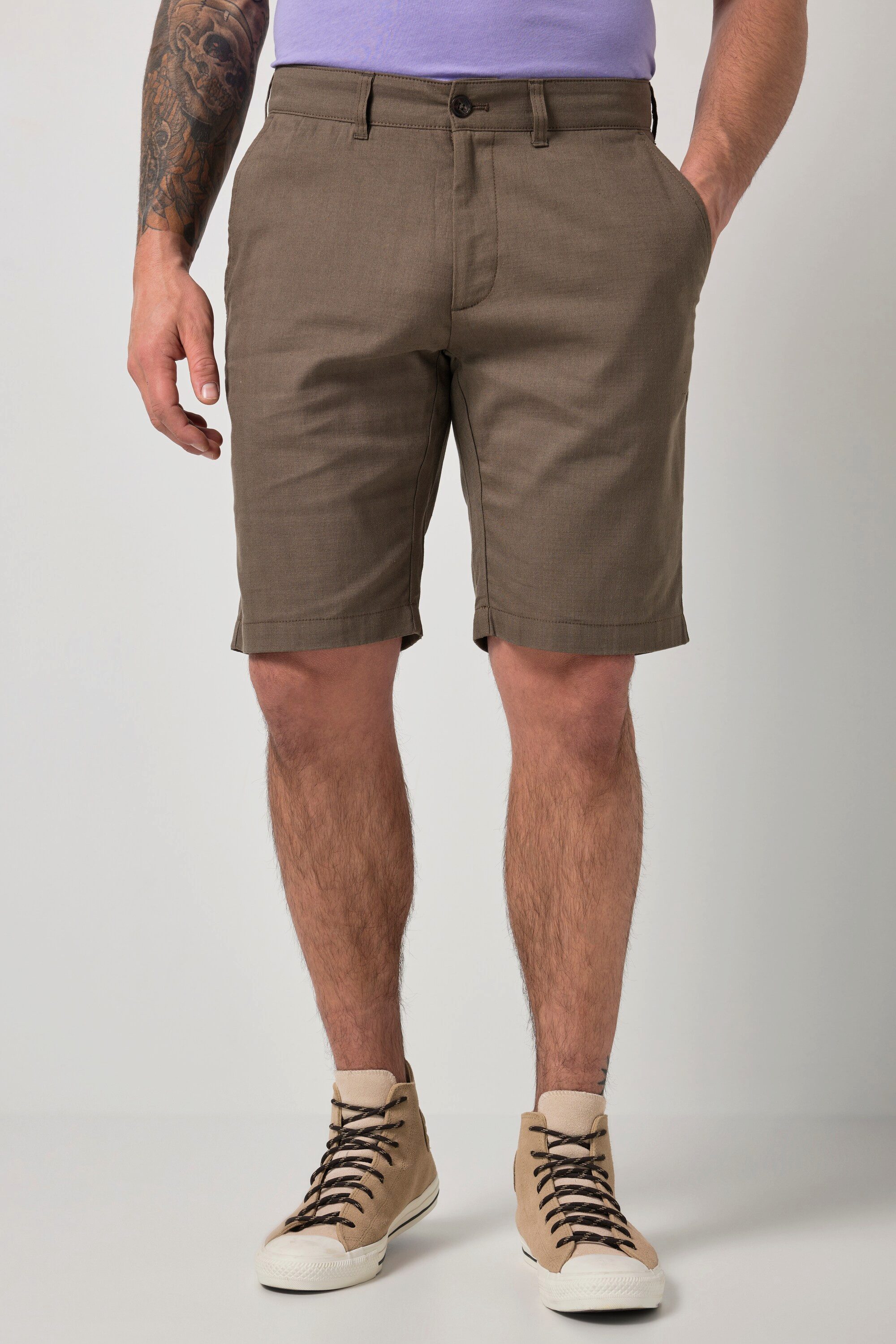 Bermudas Leinenmix-Bermuda Chino Loose Fit bis 72
