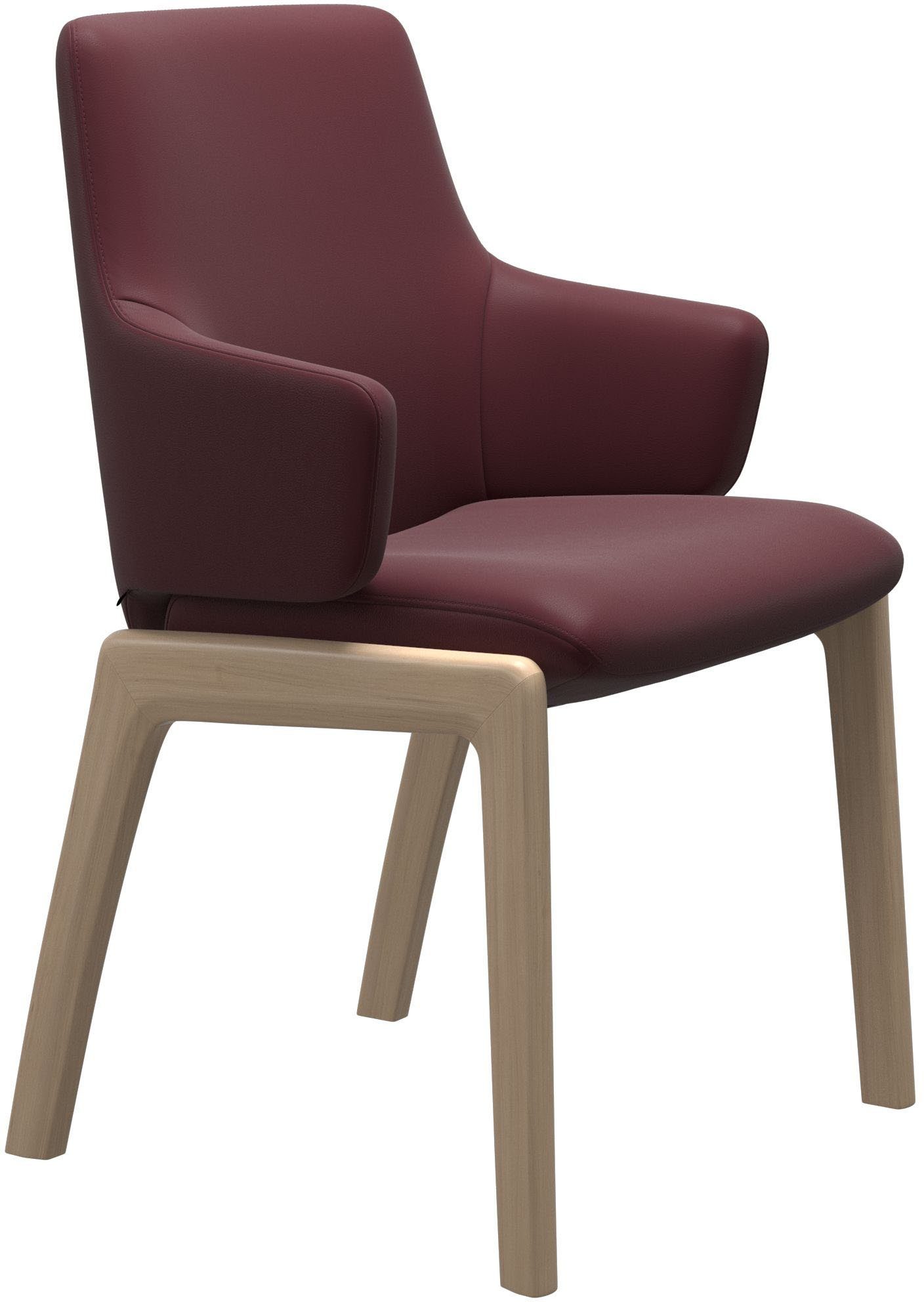 Stressless® Polsterstuhl Laurel, Low Back mit Armlehne, Größe L, mit abgerundeten Beinen in Schwarz