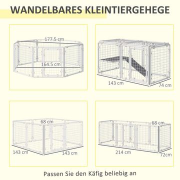 PawHut Kleintierstall Kleintierauslauf, DIY, 8 Paneele, größenverstellbar, 68x68x2,5 cm