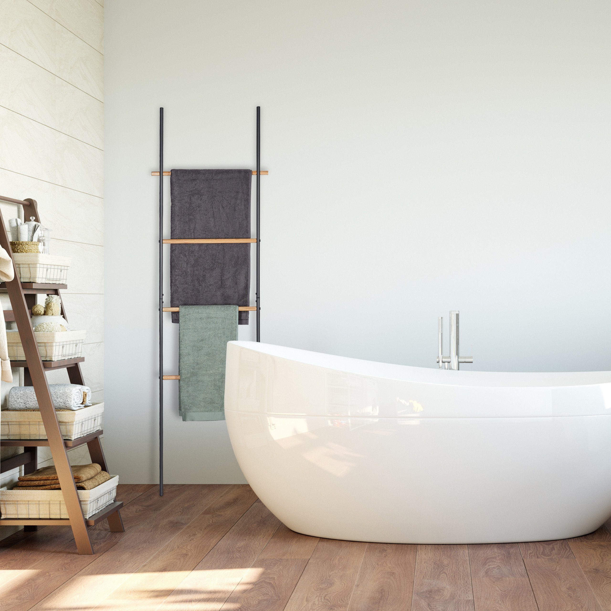 relaxdays Handtuchleiter Holz & Metall günstig online kaufen