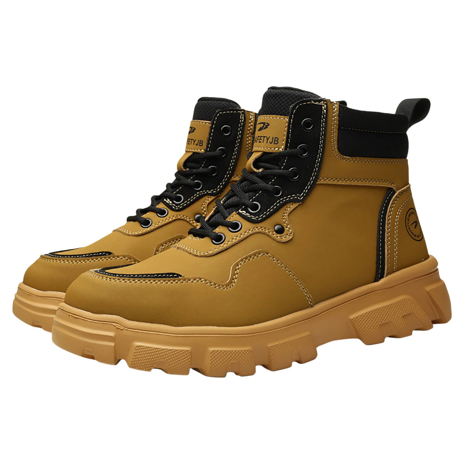 Refttenw Arbeitsschuhe,Hoch Sicherheitsstiefel,Anti-Smash und Anti-Pannen Sicherheitsschuh Wasserdicht und rutschfest