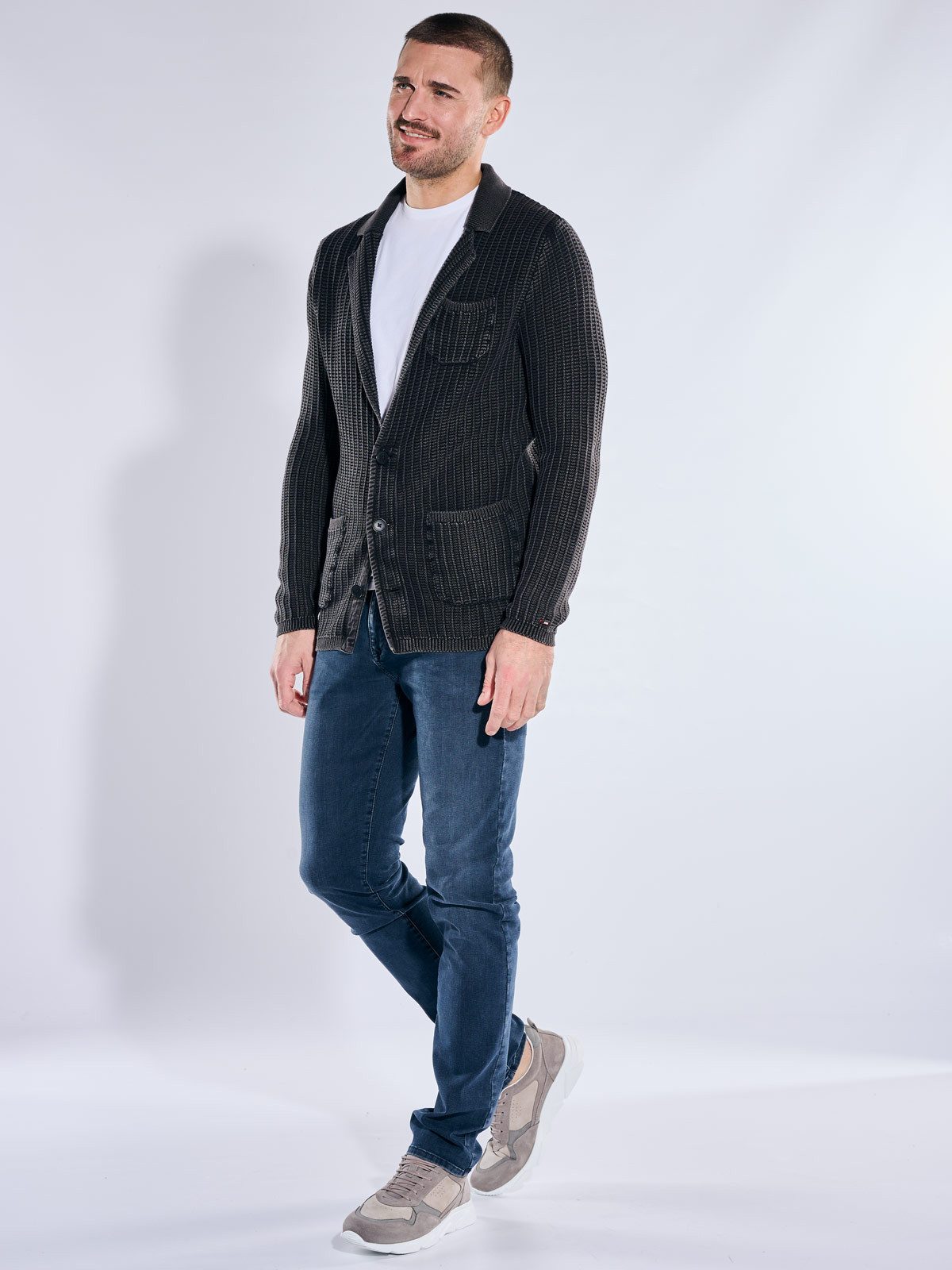 emilio adani Stricksakko Herren Stricksakko, Anthrazit