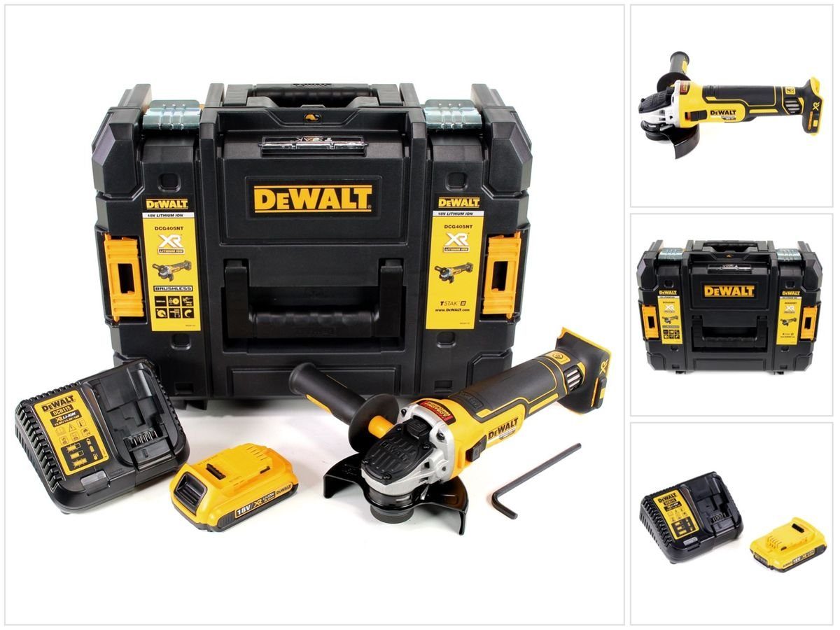 DeWalt Кутова шліфувальна машина DCG 405 D1 Akku Кутова шліфувальна машина 18V 125mm Brushless + 1x Akku 2,0Ah +