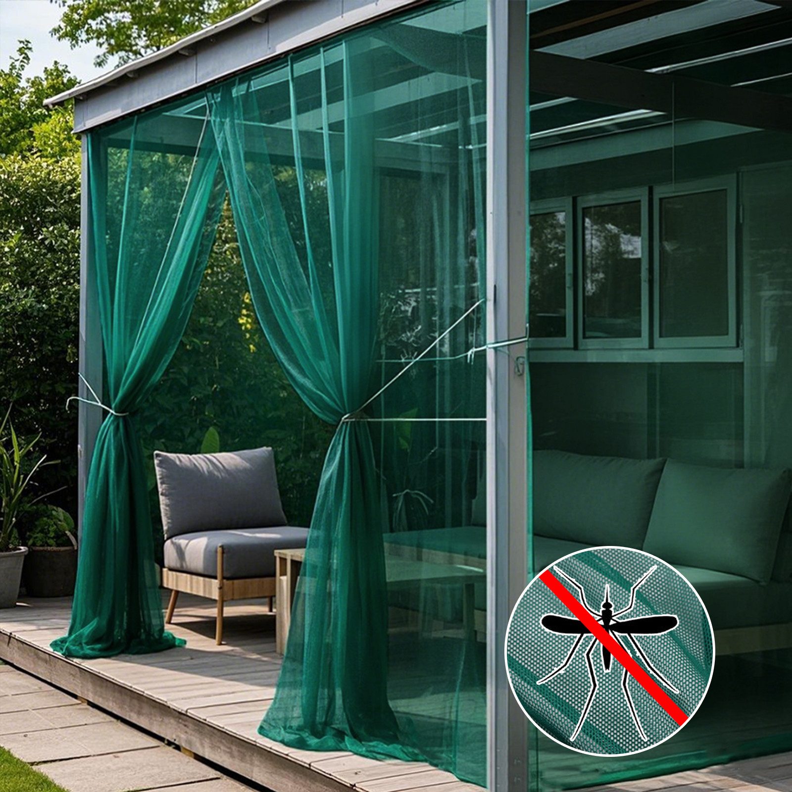 LMaxhome Outdoorvorhang Moskitonetz DIY Verstellbare Vorhang günstig online kaufen