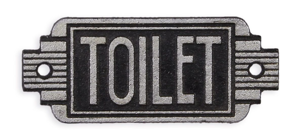 Aubaho Dekoobjekt Ein gusseisernes Art-Déco-Schild „Toilette” Replikat Retro Design Deko