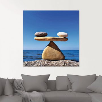Artland Glasbild Gleichgewicht - Steine Meer, Zen (1 St), in verschiedenen Größen