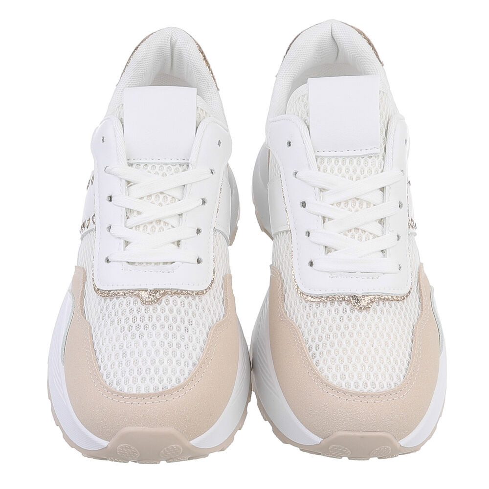 Ital-Design Damen Low-Top Freizeit Sneaker (88828569) Keilabsatz/Wedge Sneakers Low in Weiß – Bild 4 von 5