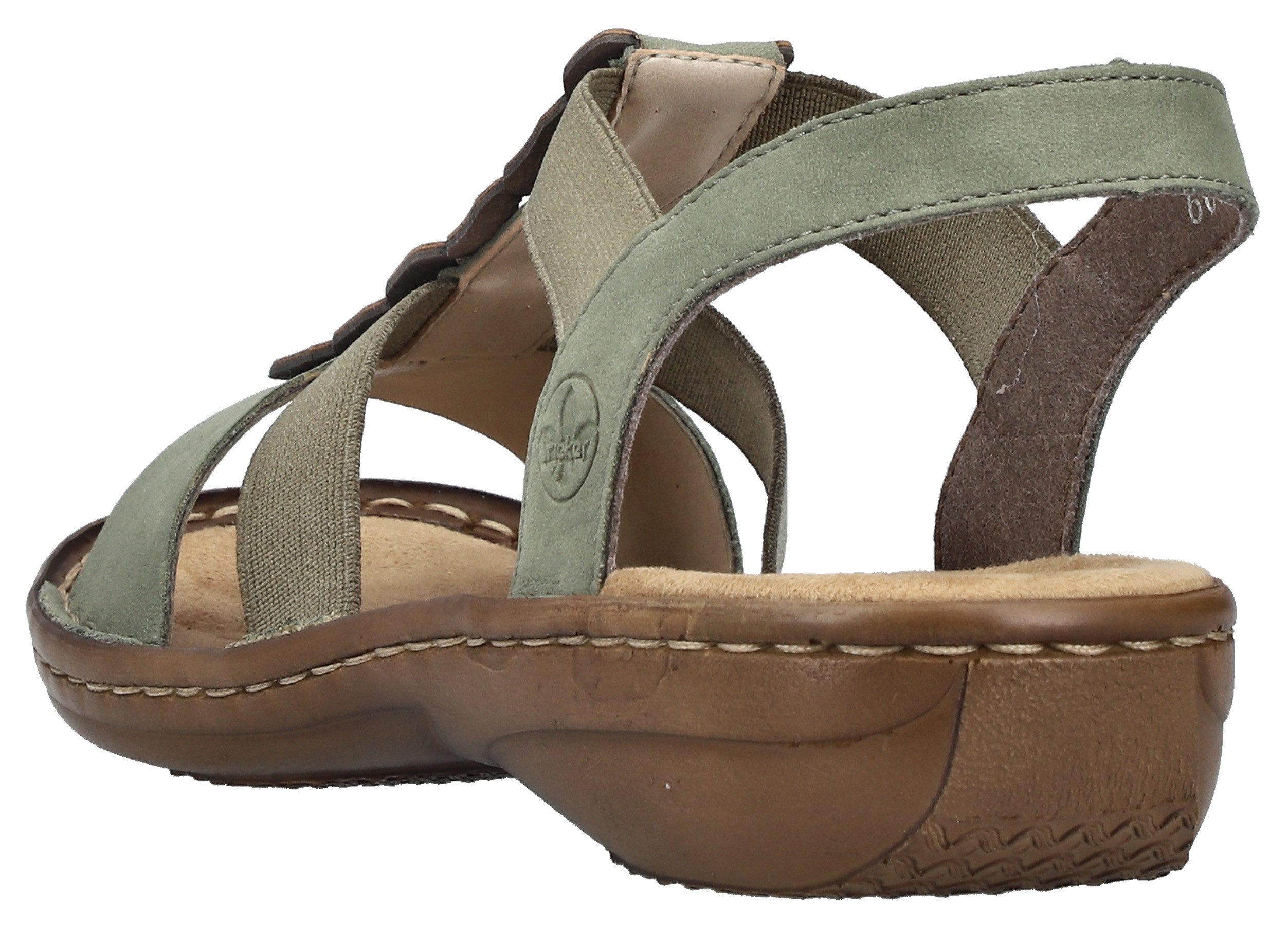Rieker Sandale Sommerschuh, Schlupfschuh mit Gummizug für guten Sitz