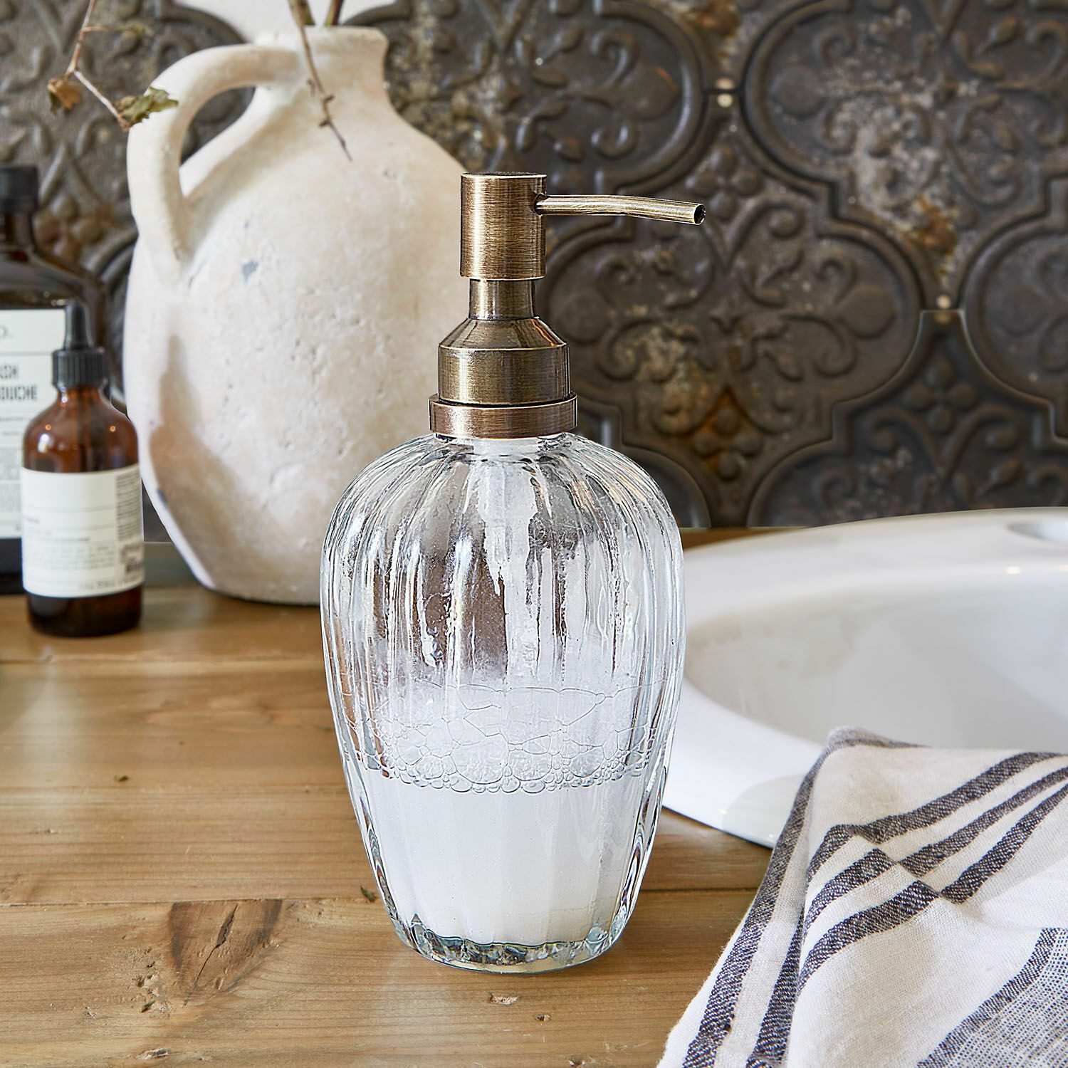 Mirabeau Badorganizer Seifenspender Taghd klar/antikmessing (kein Set, kein günstig online kaufen