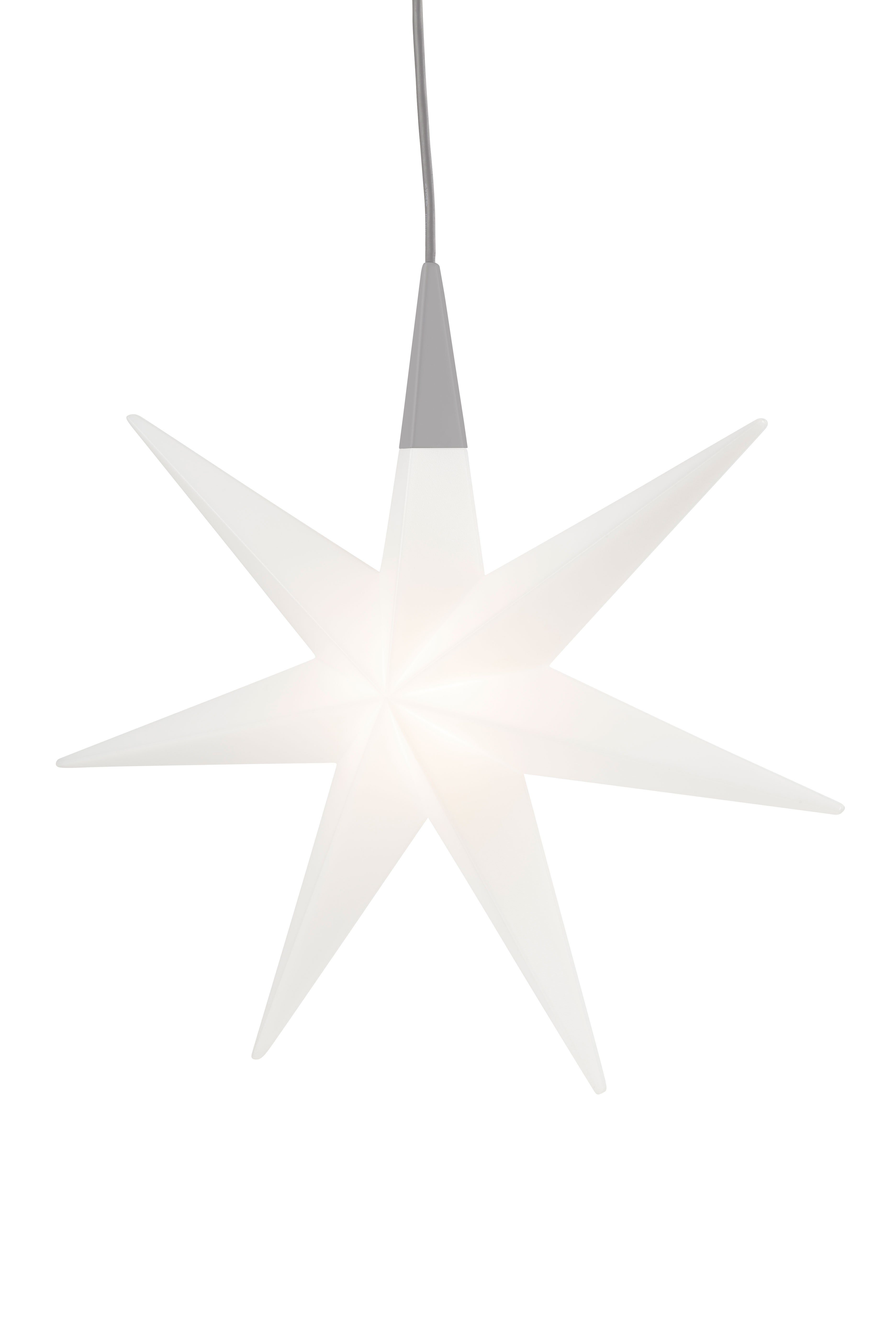 8 seasons design LED Stern Shining Glory Star, LED fest integriert, Warmweiß, 55 cm weiß für In- und Outdoor | Beleuchtete Weihnachtssterne