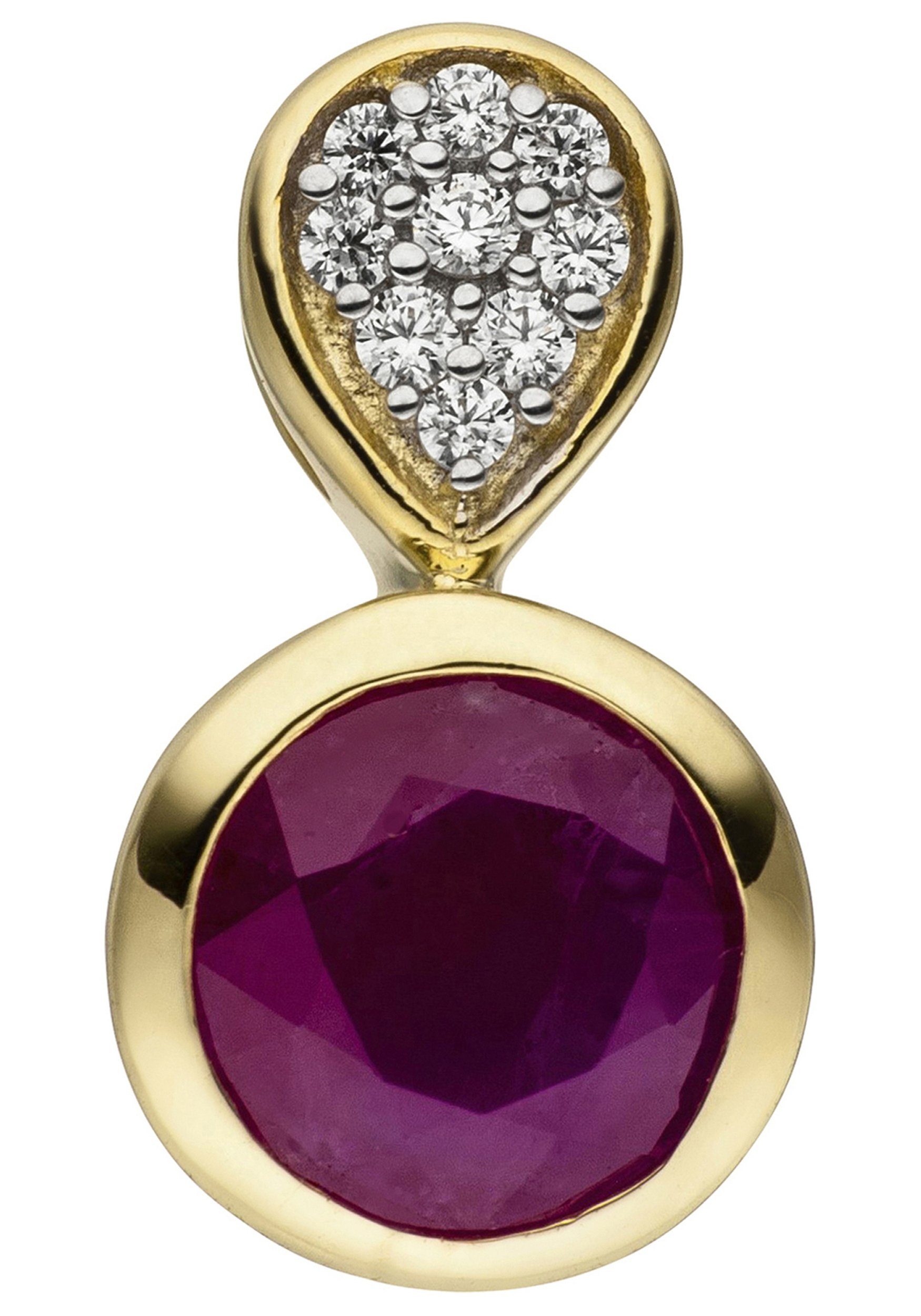 JOBO Kettenanhänger Anhänger mit Rubin...