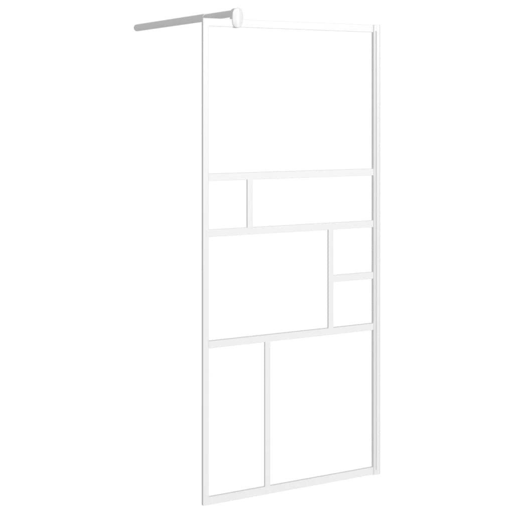 vidaXL Duschwand, Duschabtrennung für Walk-In Dusche 90x195 cm ESG-Glas Weiß