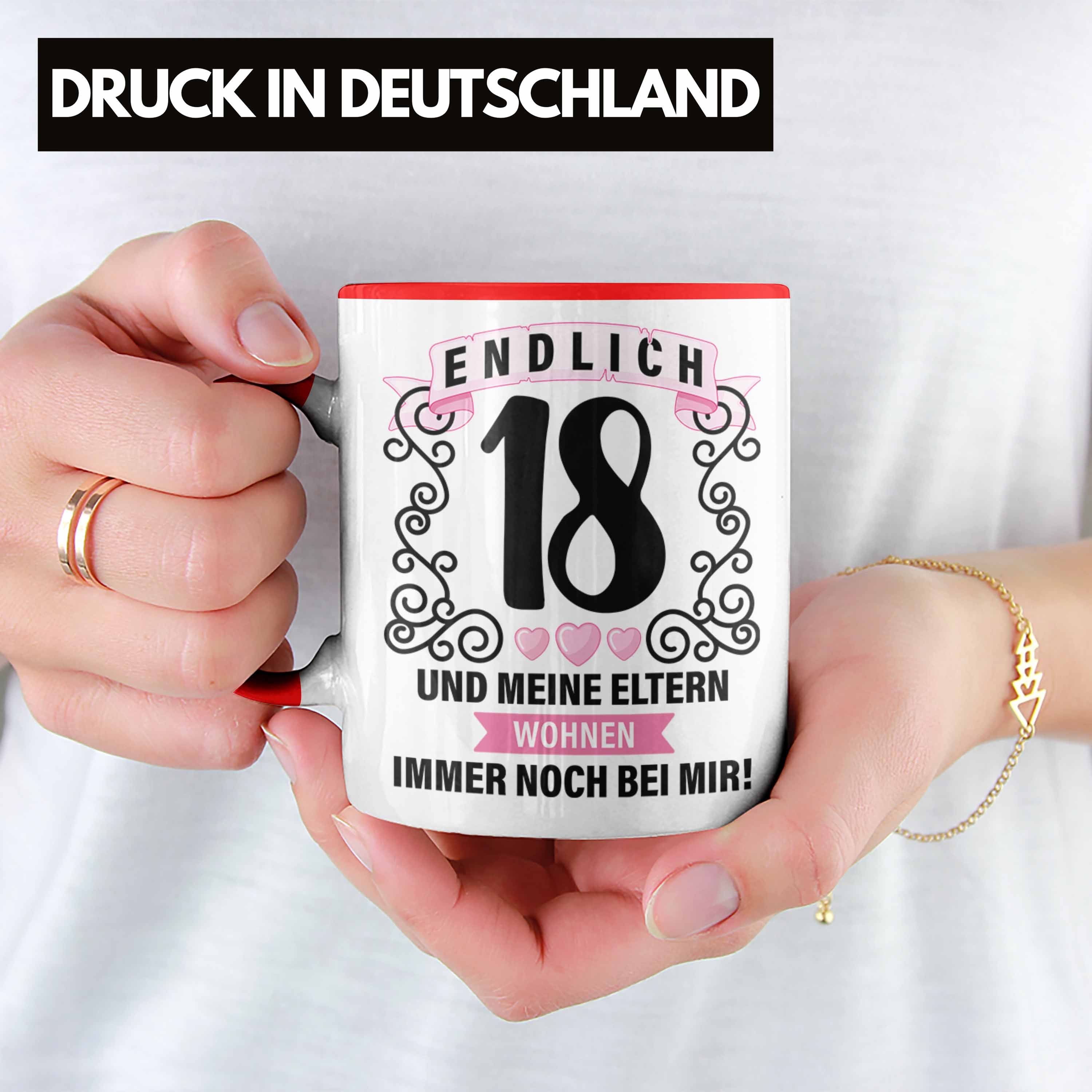 Bday Geschenkidee Geschenk Tasse zum 18 Spruch Trendation 18 Mädchen Rot 18. - Geburtstag Trendation Geschenke Jungen 18er Tasse Lustig Geschenkideen