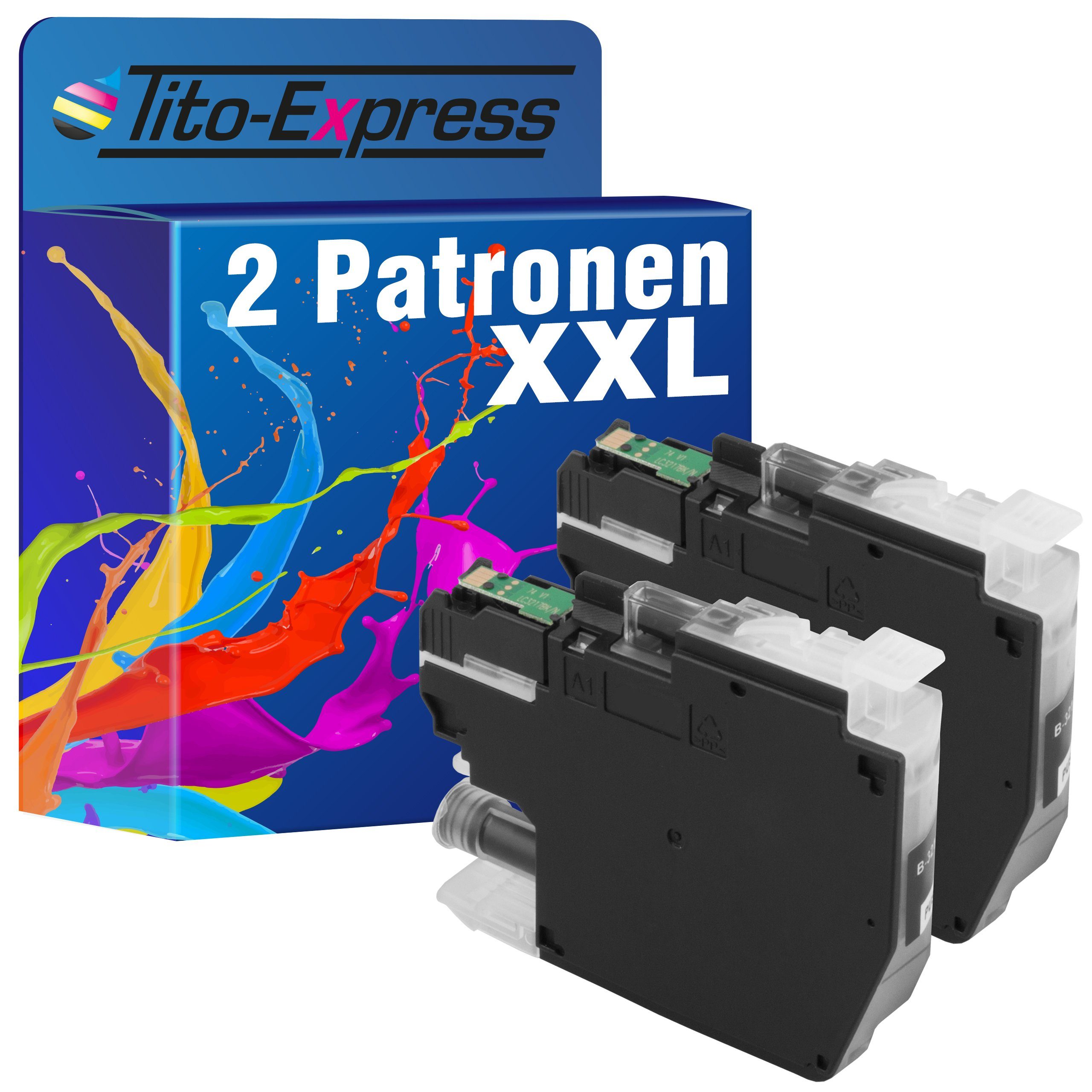 Tito-Express 2er Set ersetzt Brother LC-3213 LC3213 XL Black Tintenpatrone (Doppelpack, für DCP-J572DW DCP-J772DW DCP-J774DW MFC-J497DW MFC-J491DW MFC-J890DW) | Tintenpatronen