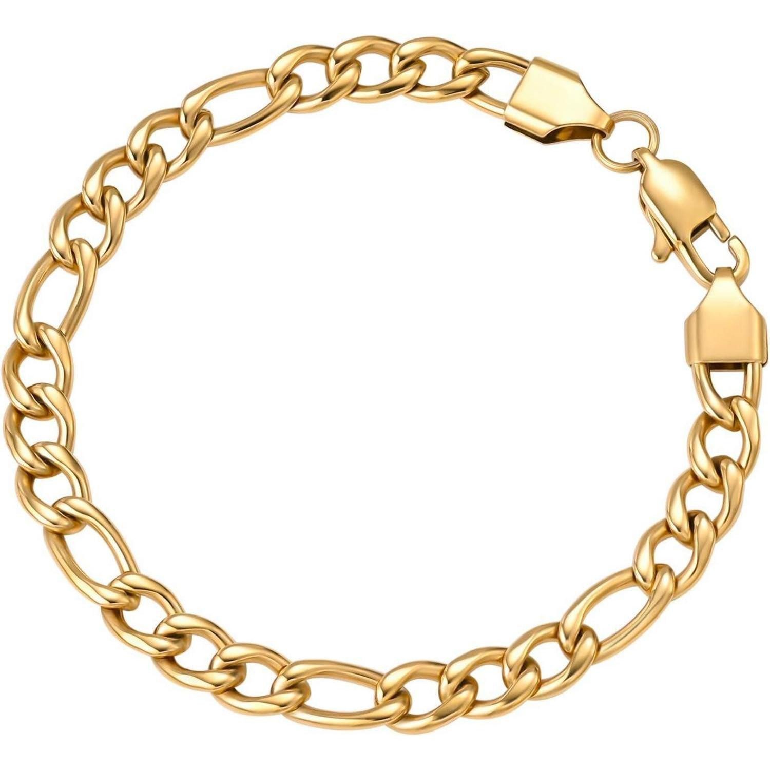LuxusKollektion Panzerarmband Armband Herren 6mm 8mm Figaro Panzer Golden-6mm 22.86 Zentimeter