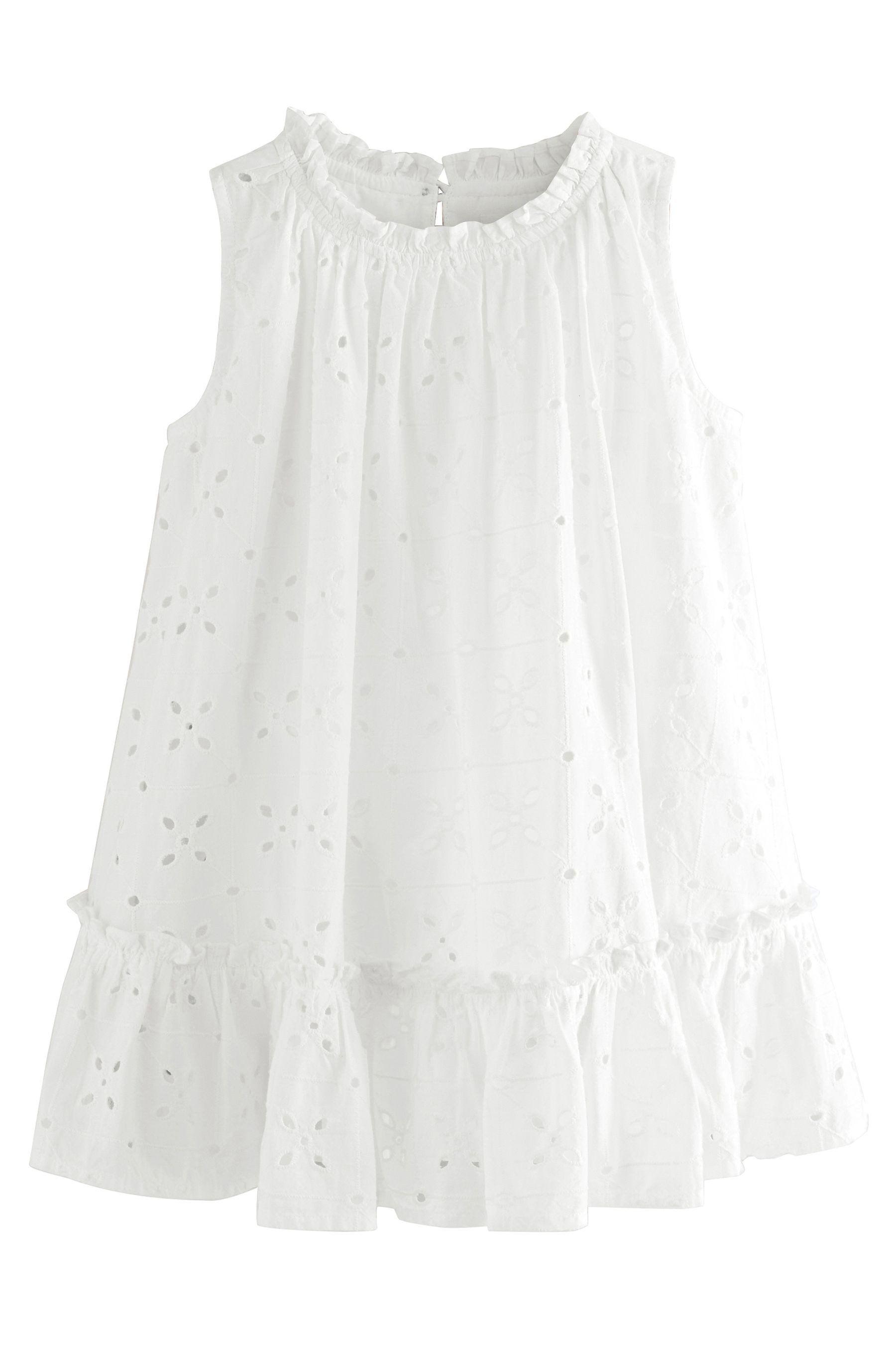 Next Spitzenkleid Ärmelloses Kleid mit Lochstickerei günstig online kaufen