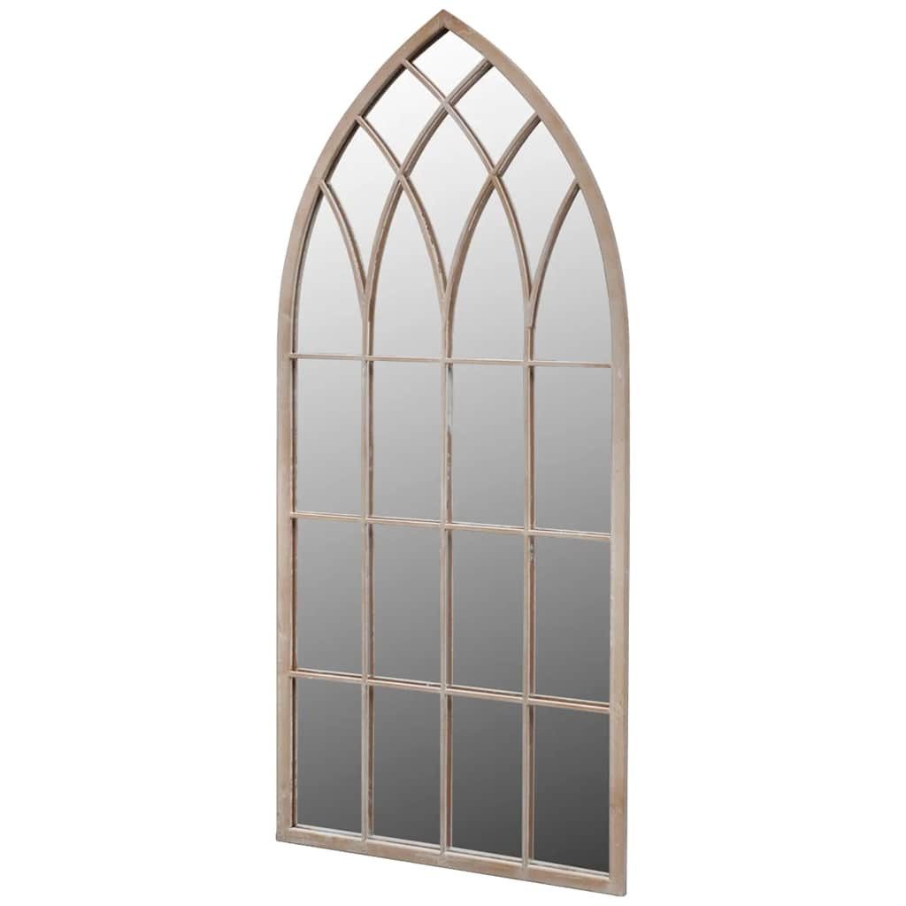 furnicato Wandspiegel Gartenspiegel Eisen mit Glas 50 x 2 x 115 cm Antik-Weiß (1-St), Witterungsbeständige Wandspiegel-Optik mit klarem Echtglas-Spiegel